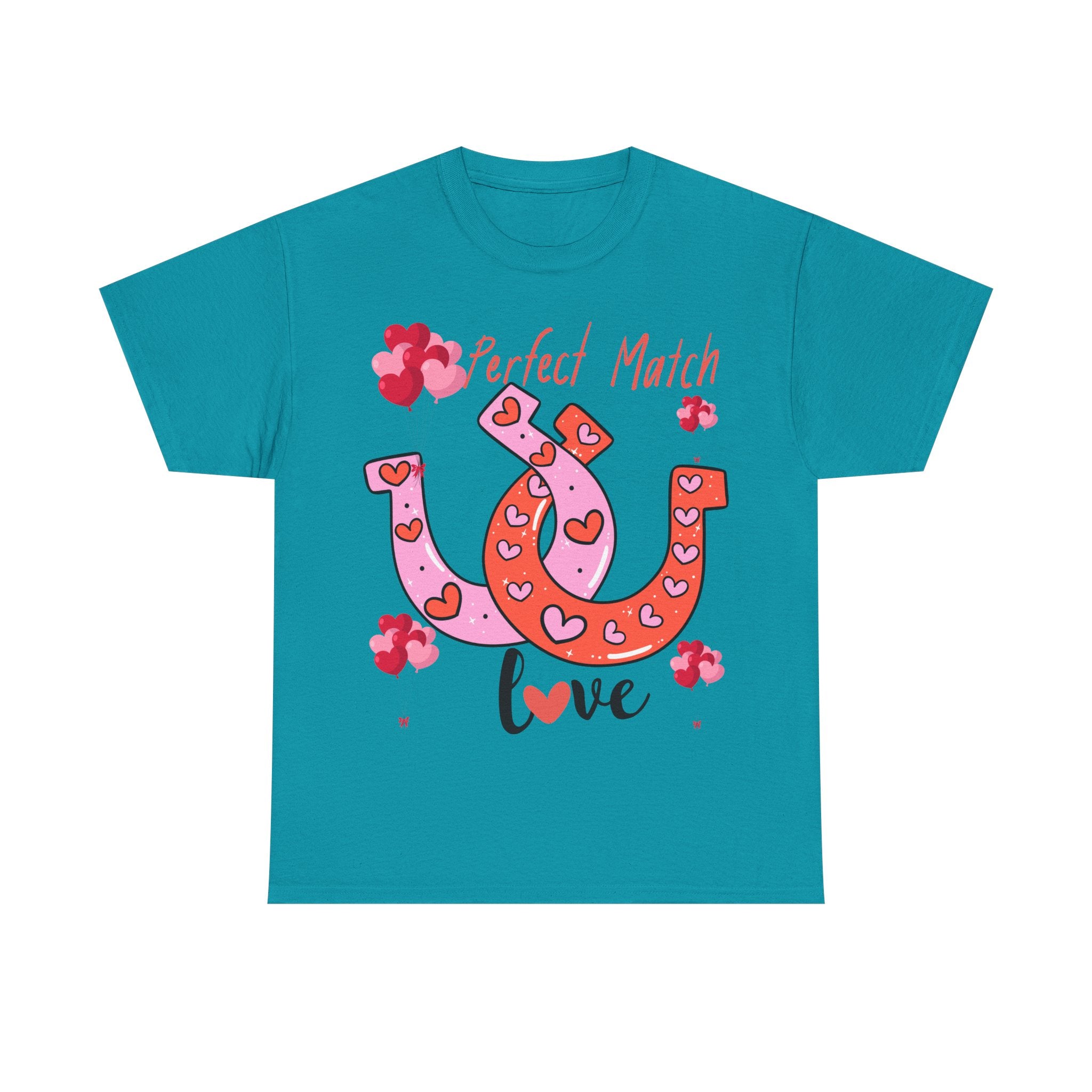 Perfect Match Love T-Shirt — Cute Horseshoe Valentine Tee