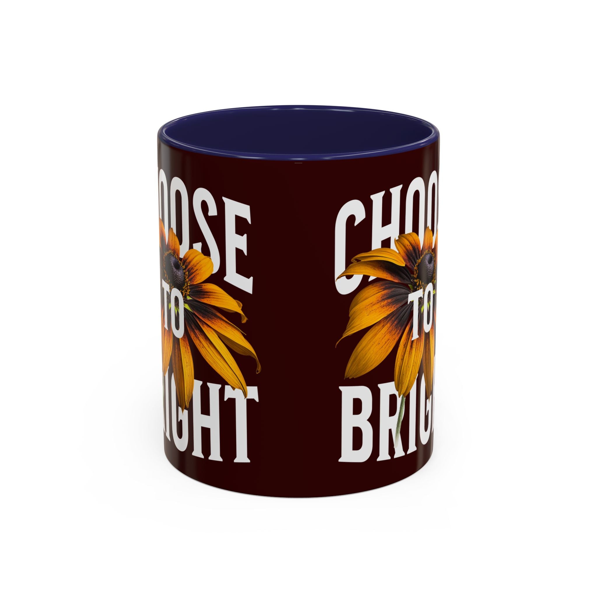 Choose to Be Bright Coffee Mug — Sunflower Accent Ceramic Mug (11/15oz)