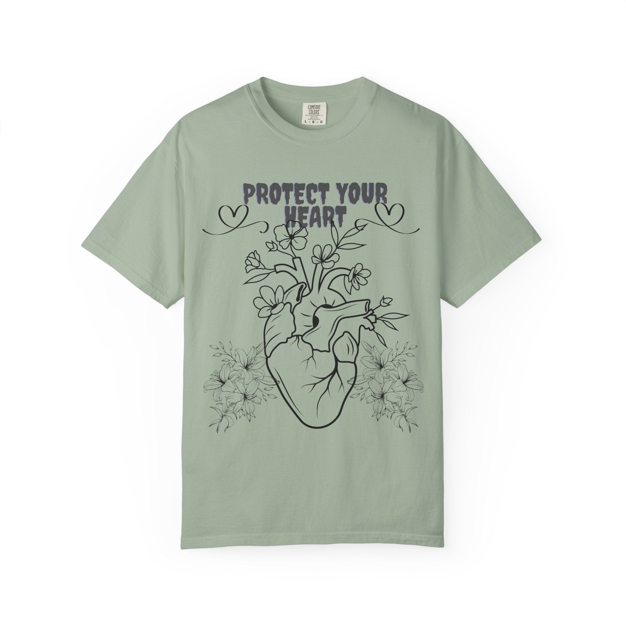 Protect Your Heart T-Shirt | Unisex Garment-Dyed Tee for Self-Care, Mental Health Awareness, Gifts for Friends, Cute Casual Wear