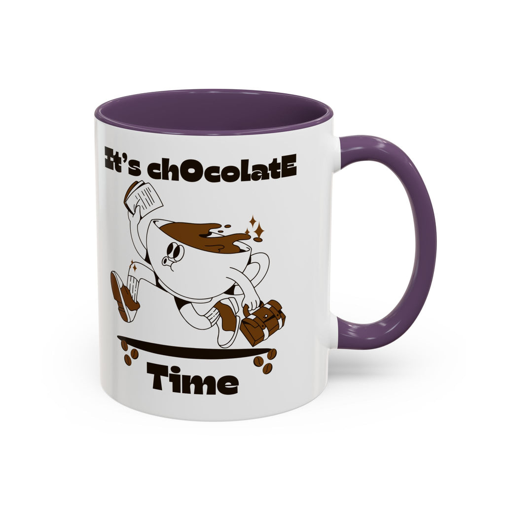 Chocolate Time Coffee Mug, Skateboard Mug, Gift for Coffee Lovers, Fun Mug for Hot Cocoa, Unique Mug for Birthdays, Cute Kitchen Decor