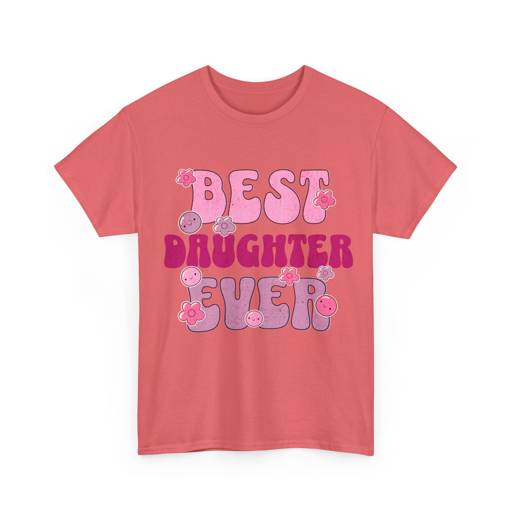 Best Daughter Ever T-Shirt — Cute Pink Retro Typography Tee for Daughters, Mother's Day Gift