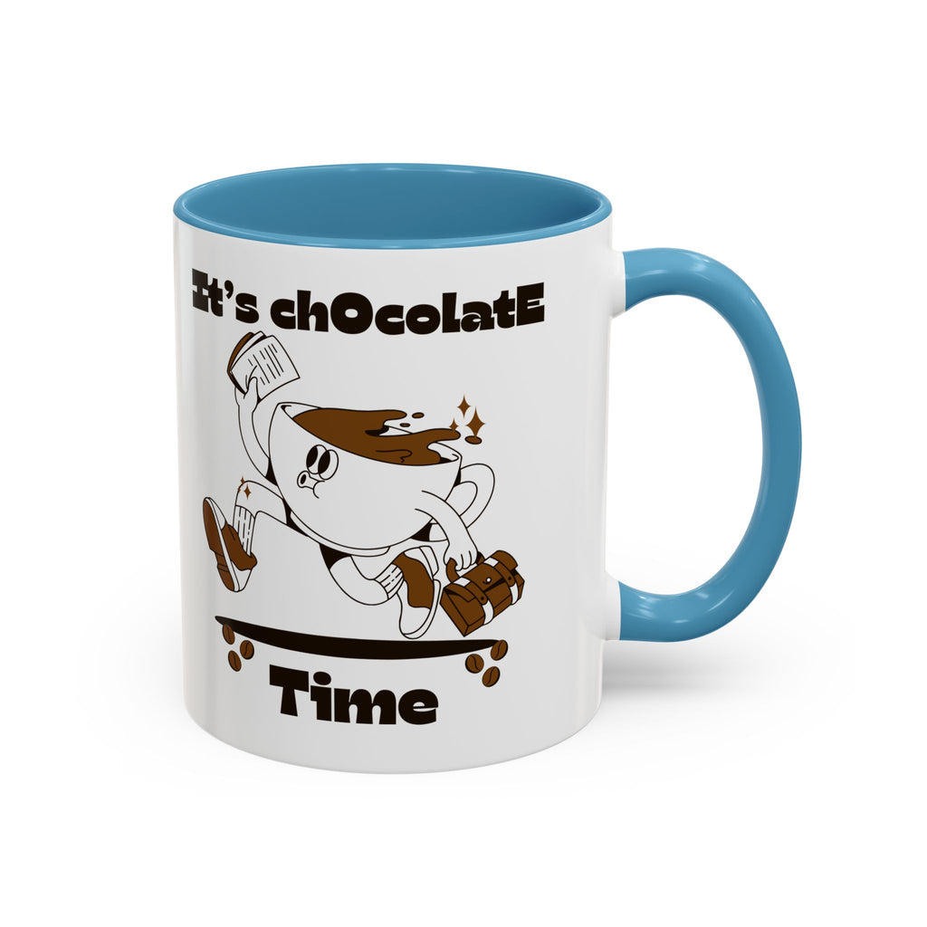Chocolate Time Coffee Mug, Skateboard Mug, Gift for Coffee Lovers, Fun Mug for Hot Cocoa, Unique Mug for Birthdays, Cute Kitchen Decor