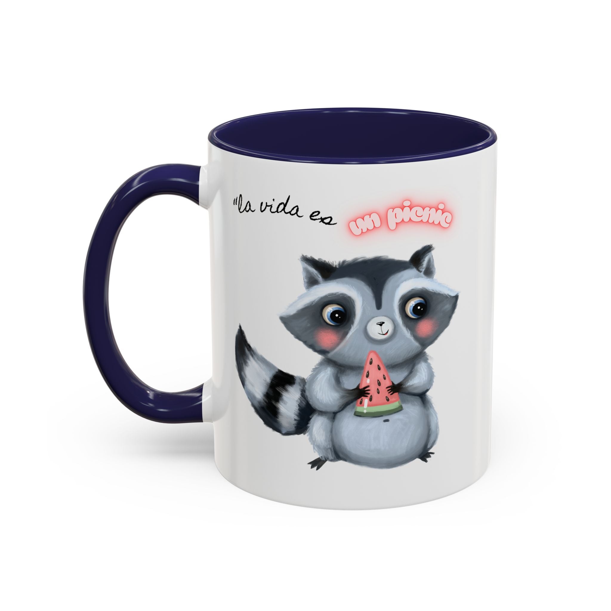 Raccoon-Themed Accent Coffee Mug | Cute Animal Mug for Home, Gift for Coffee Lovers, Nature Lovers, Birthday, Celebrate Life