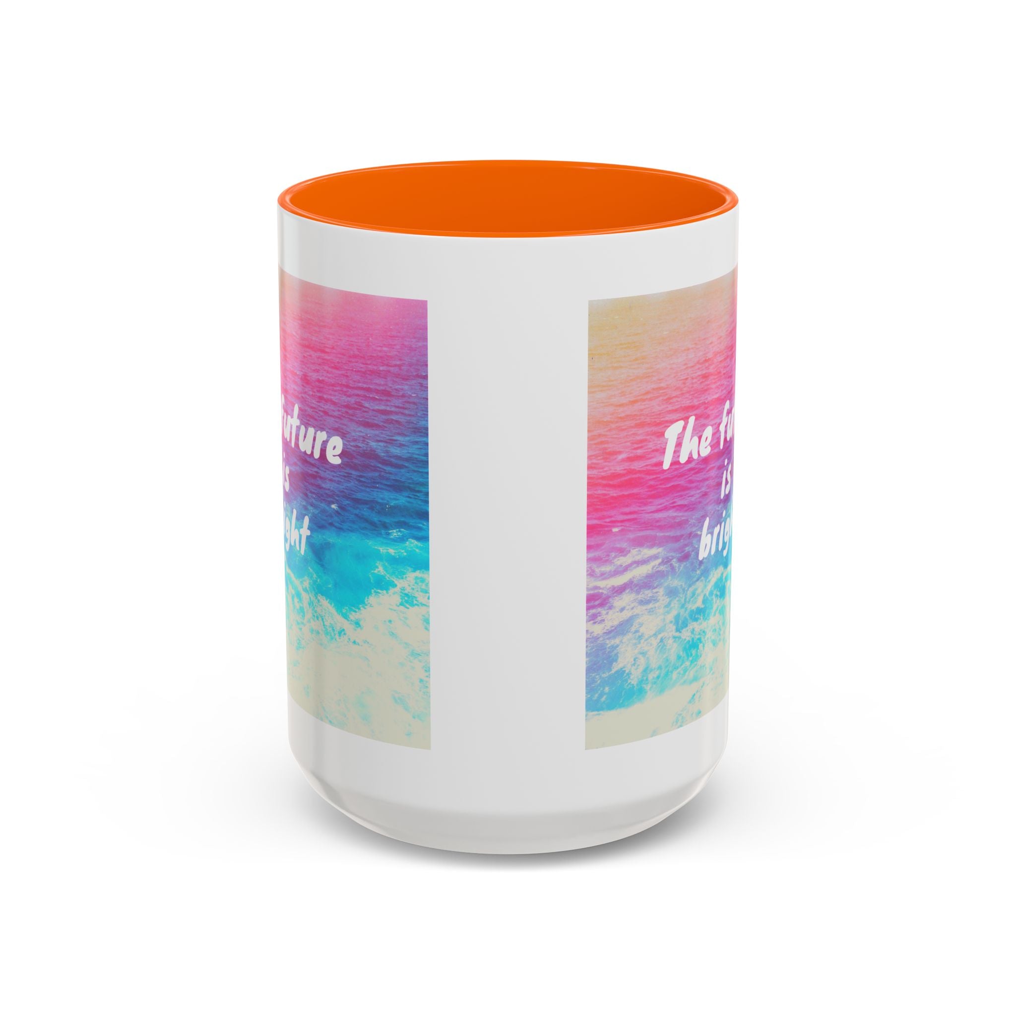Ocean Background Future Is Bright Accent Coffee Mug (11, 15oz)