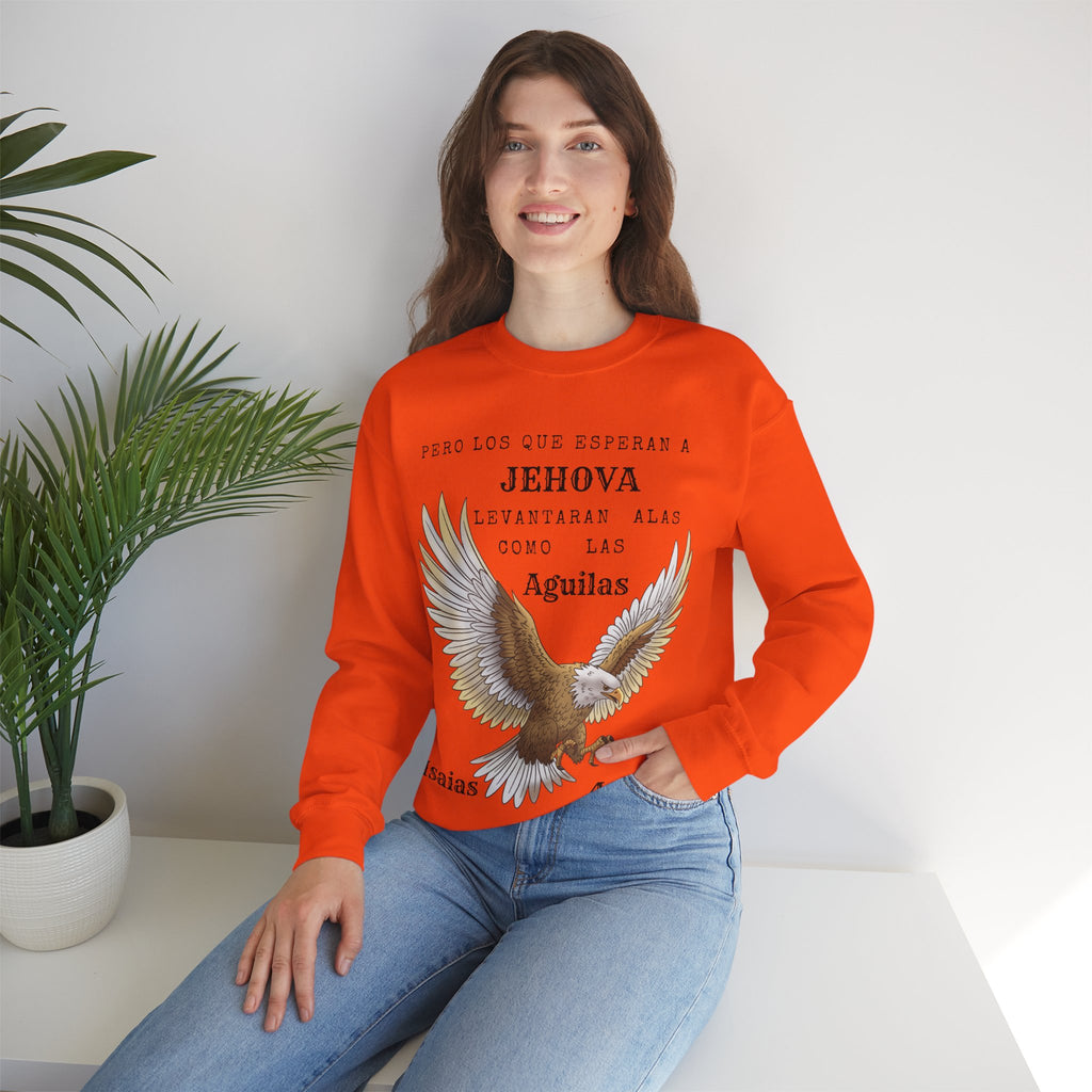 Isaías 40:31 Eagle Sweatshirt — "Pero los que esperan a Jehová" Spanish Christian Crewneck