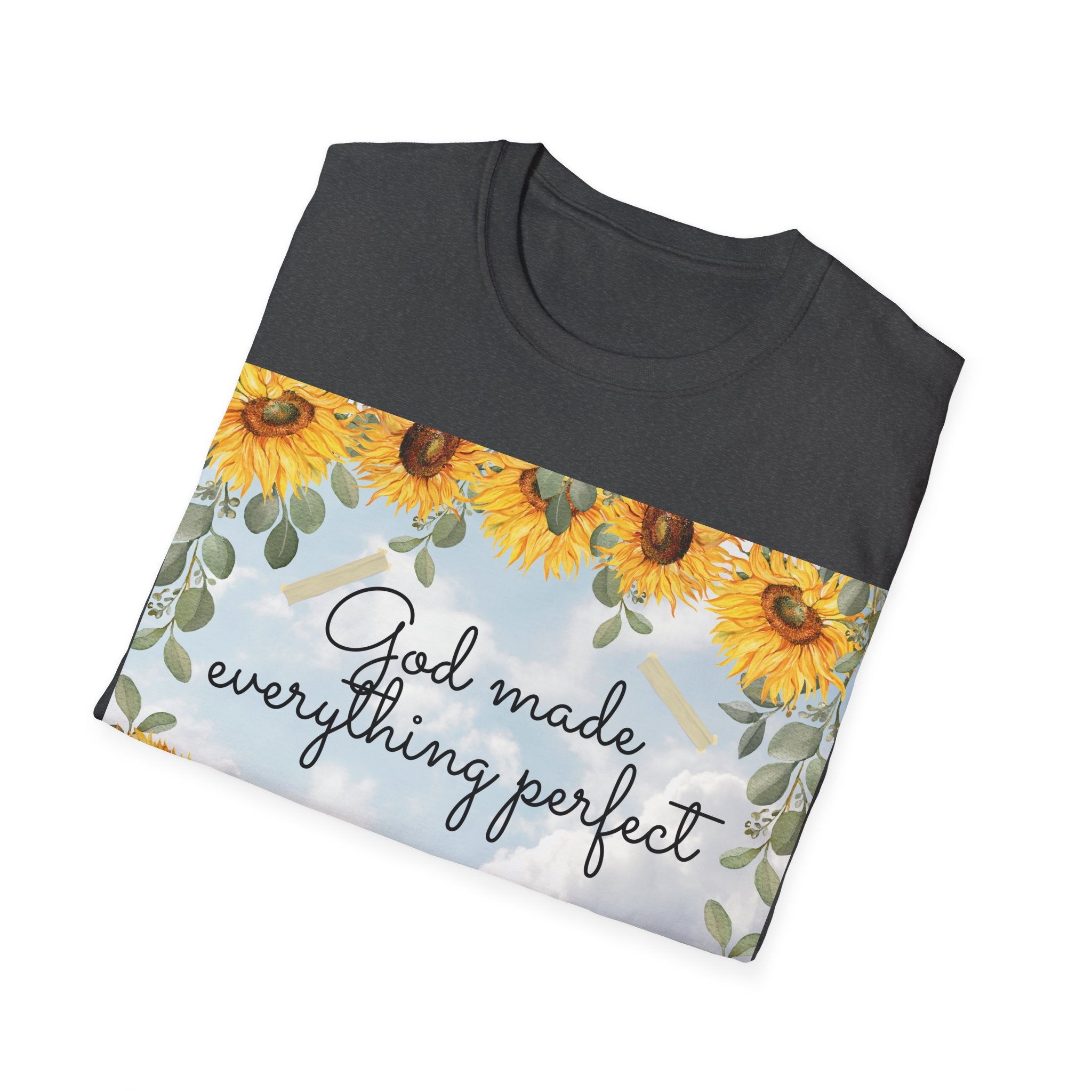 God Made Everything Perfect Sunflower T-Shirt, Inspirational Tee, Gift for Her, Positive Affirmation Apparel, Summer Style, [...]