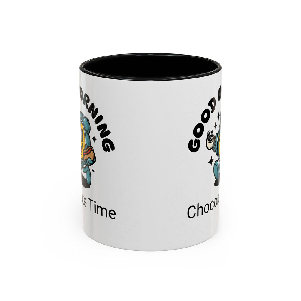 Cheerful Accent Coffee Mug, Good Morning Mug, Hot Beverage Cup, Chocolate Time Gift, Fun Kitchen Decor