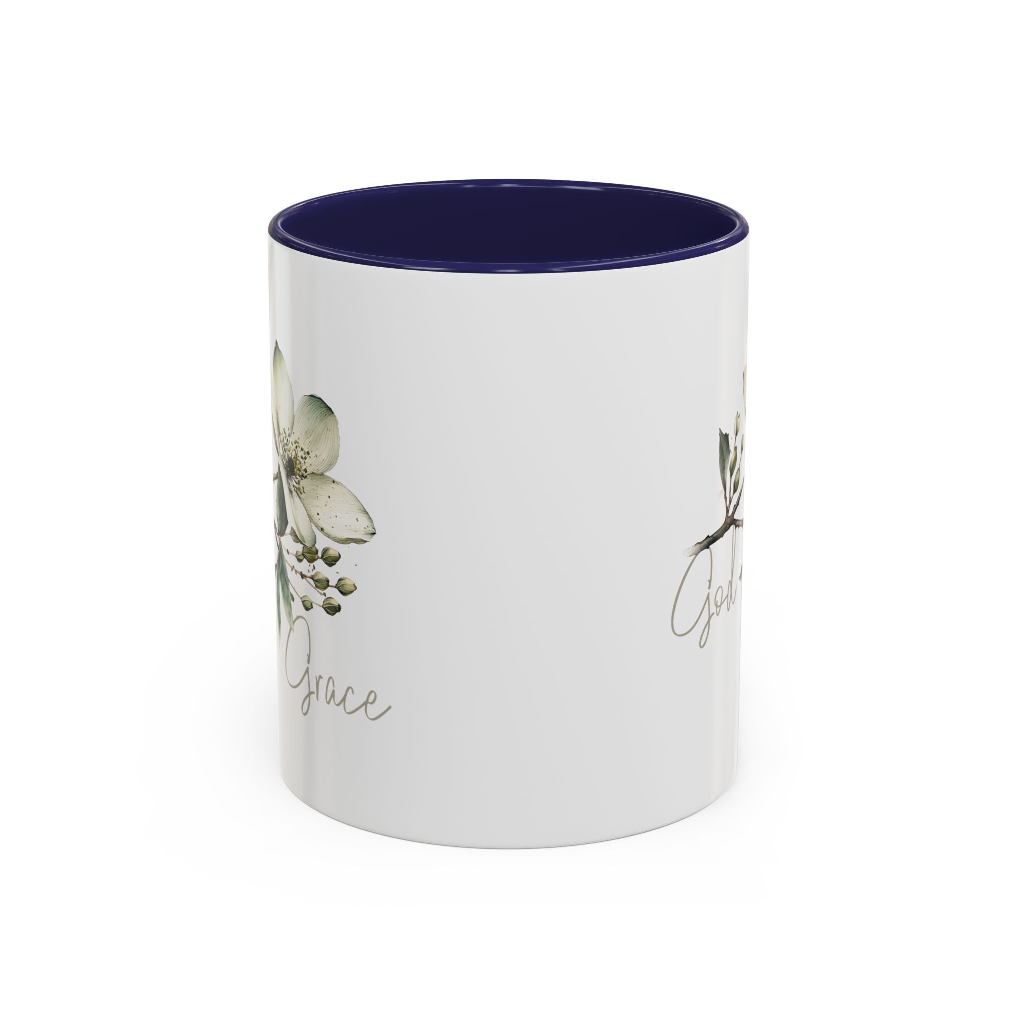 Floral Accent Coffee Mug | God Grace Gift, Nature-Inspired Tea Cup, Inspirational Drinkware for Home, Office, Mother's Day