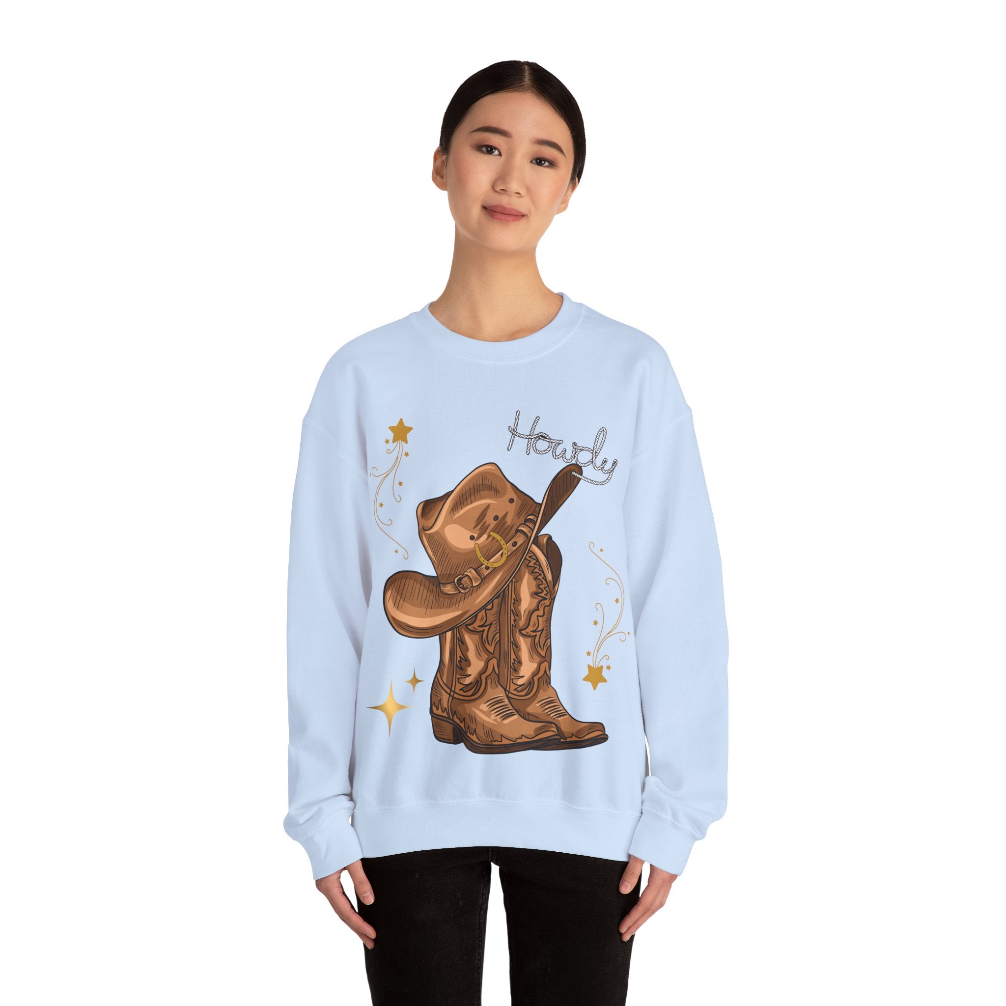 Howdy Cowboy Crewneck Sweatshirt | Unisex Sweatshirt, Western Apparel, Fall Fashion, Gift for Him/Her, Casual Wear