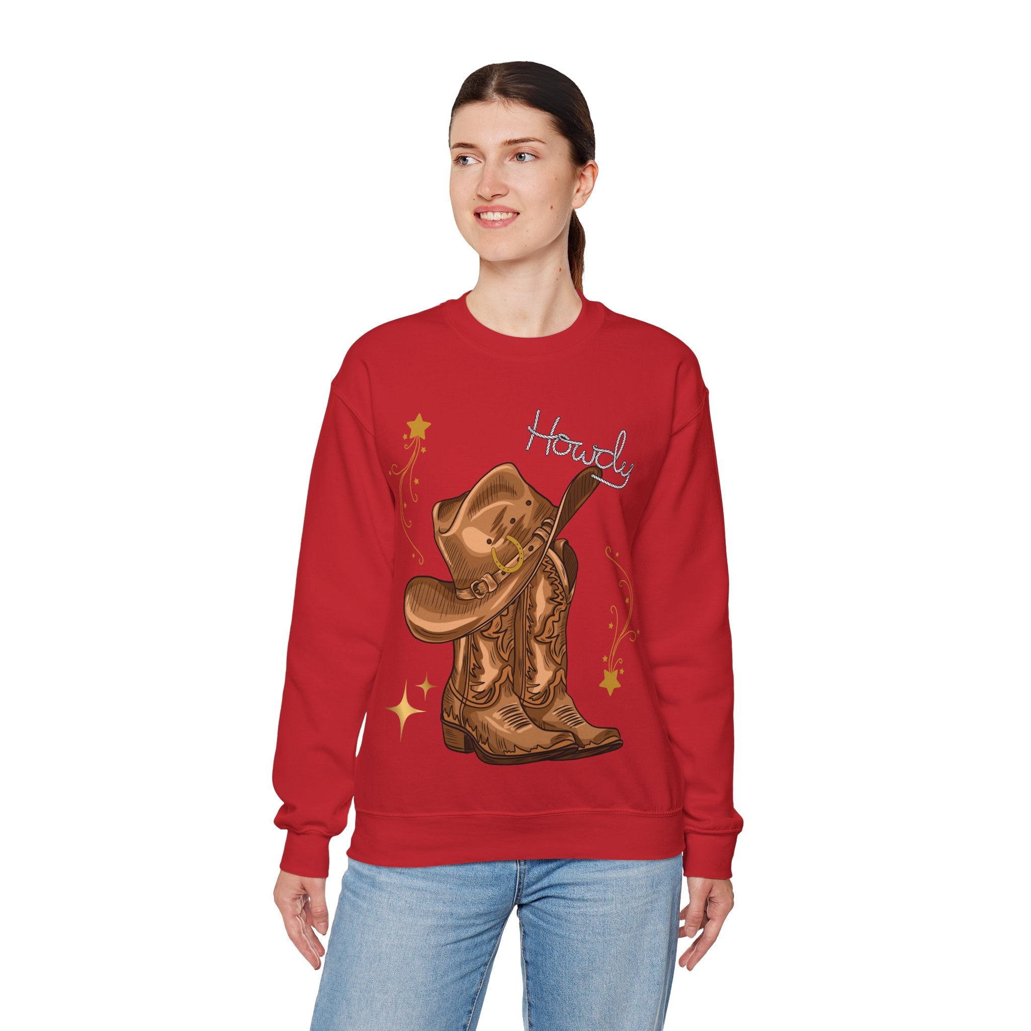 Howdy Cowboy Crewneck Sweatshirt | Unisex Sweatshirt, Western Apparel, Fall Fashion, Gift for Him/Her, Casual Wear