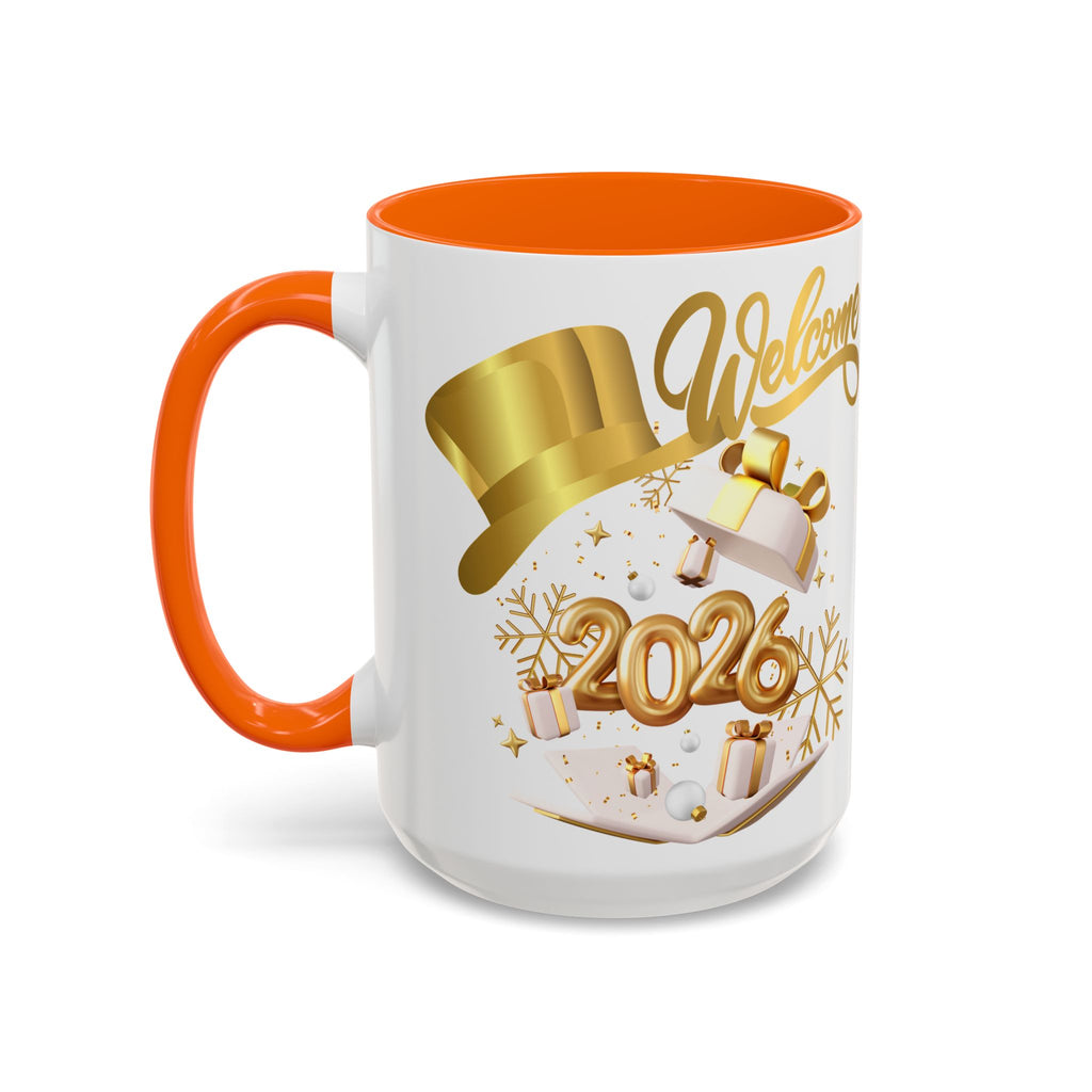 2026 New Year Coffee Mug — "Welcome 2026" Gold Celebration Accent Mug