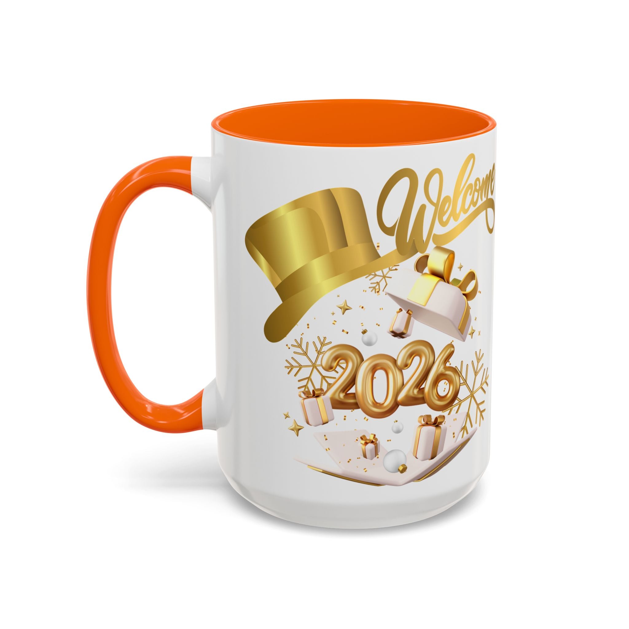 2026 New Year Coffee Mug — "Welcome 2026" Gold Celebration Accent Mug
