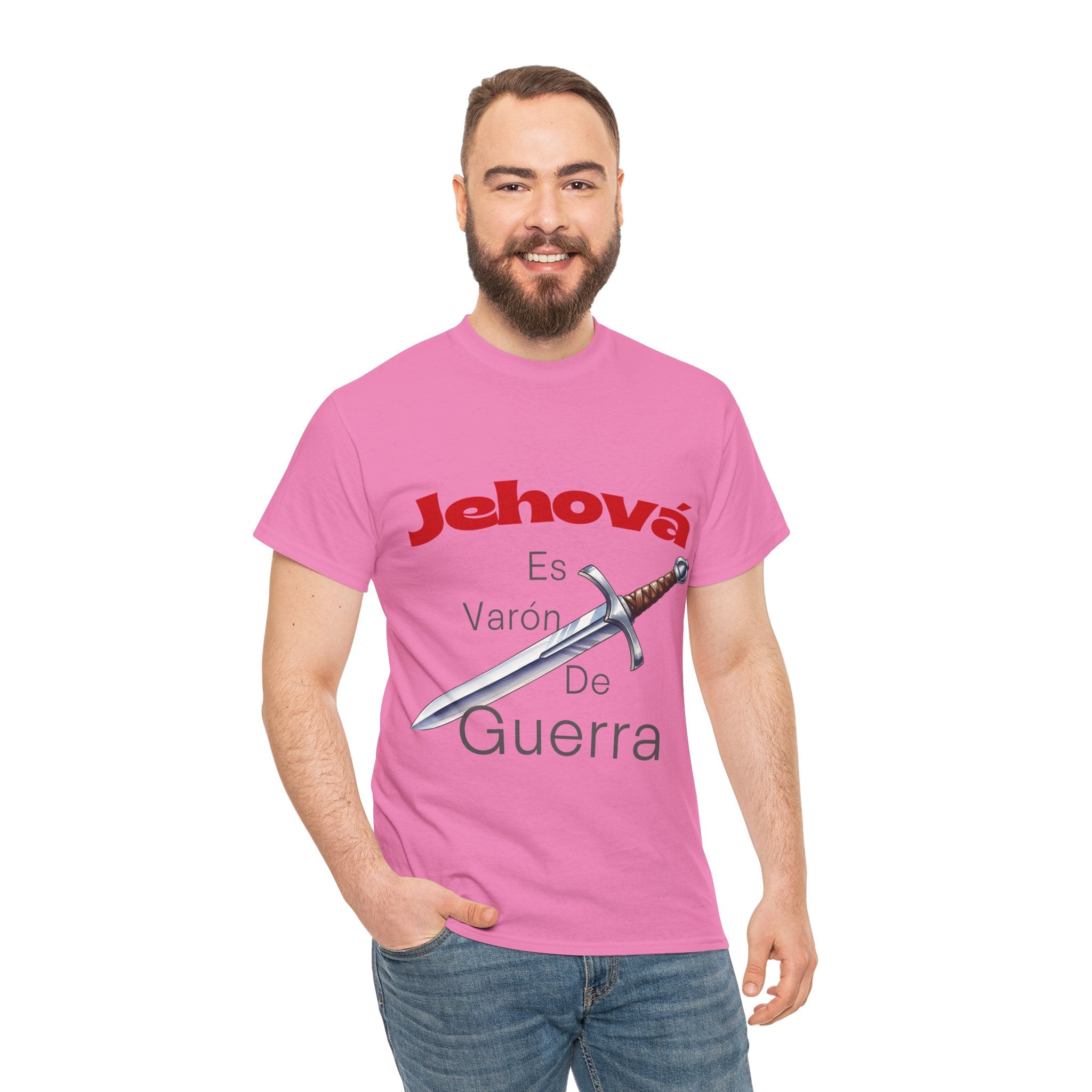 Jehová Es Varón De Guerra T-Shirt — Spanish Christian Sword Design