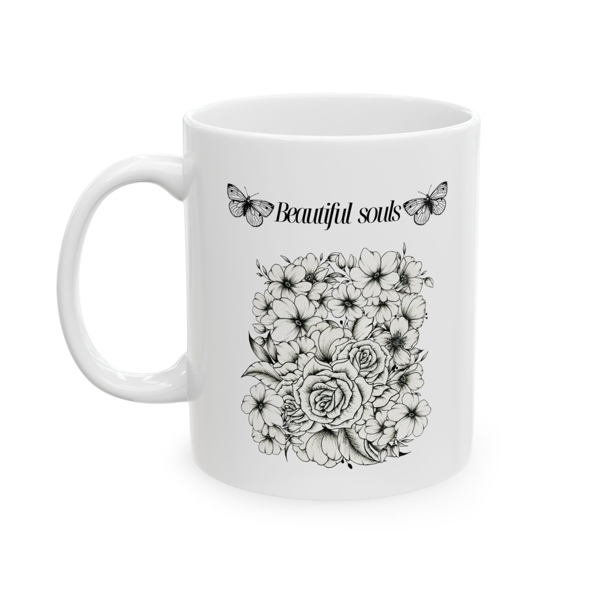 Elegant Butterfly Floral Ceramic Mug - Perfect Gift for Tea Lovers, Home Decor, Coffee Enthusiasts, Mother's Day, Birthday