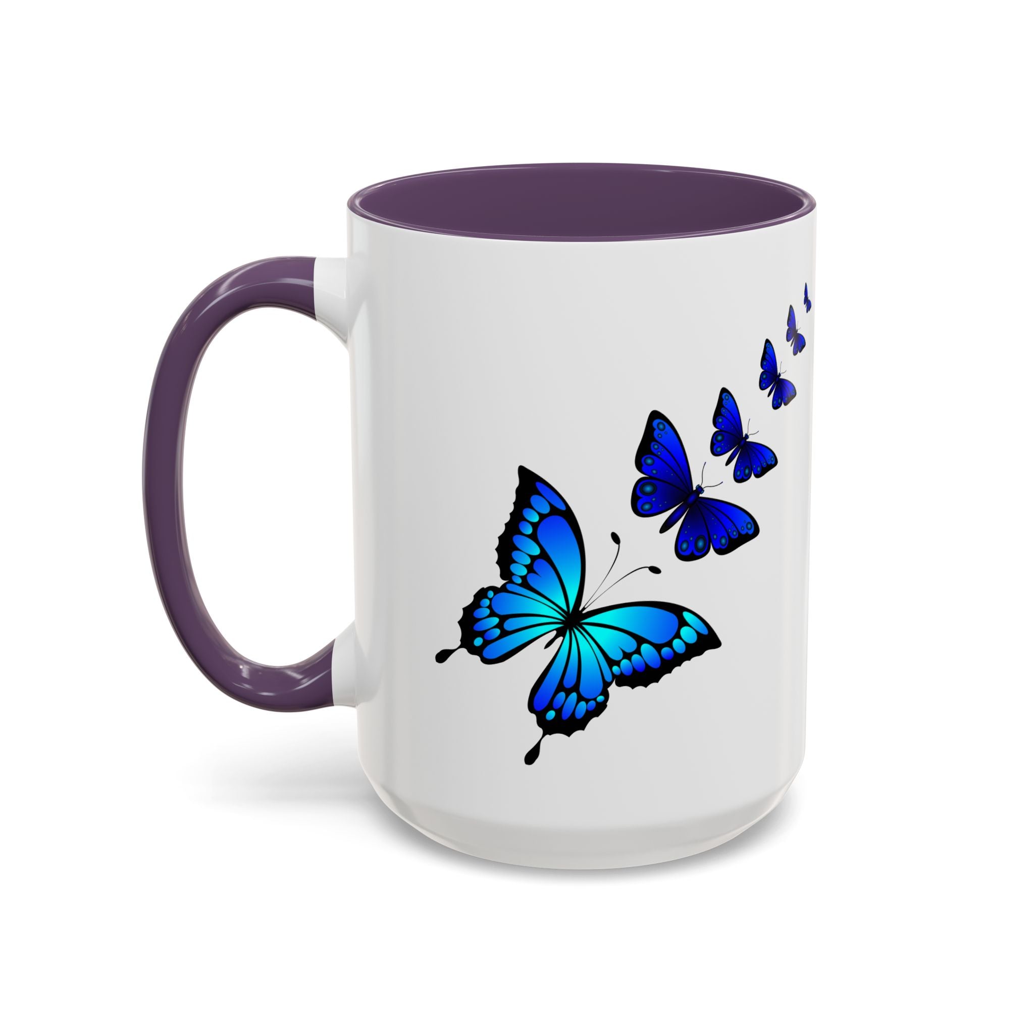 Butterfly Accent Coffee Mug | Colorful Butterfly Design | Perfect Gift for Nature Lovers | Home & Office Decor | 11oz & 15oz