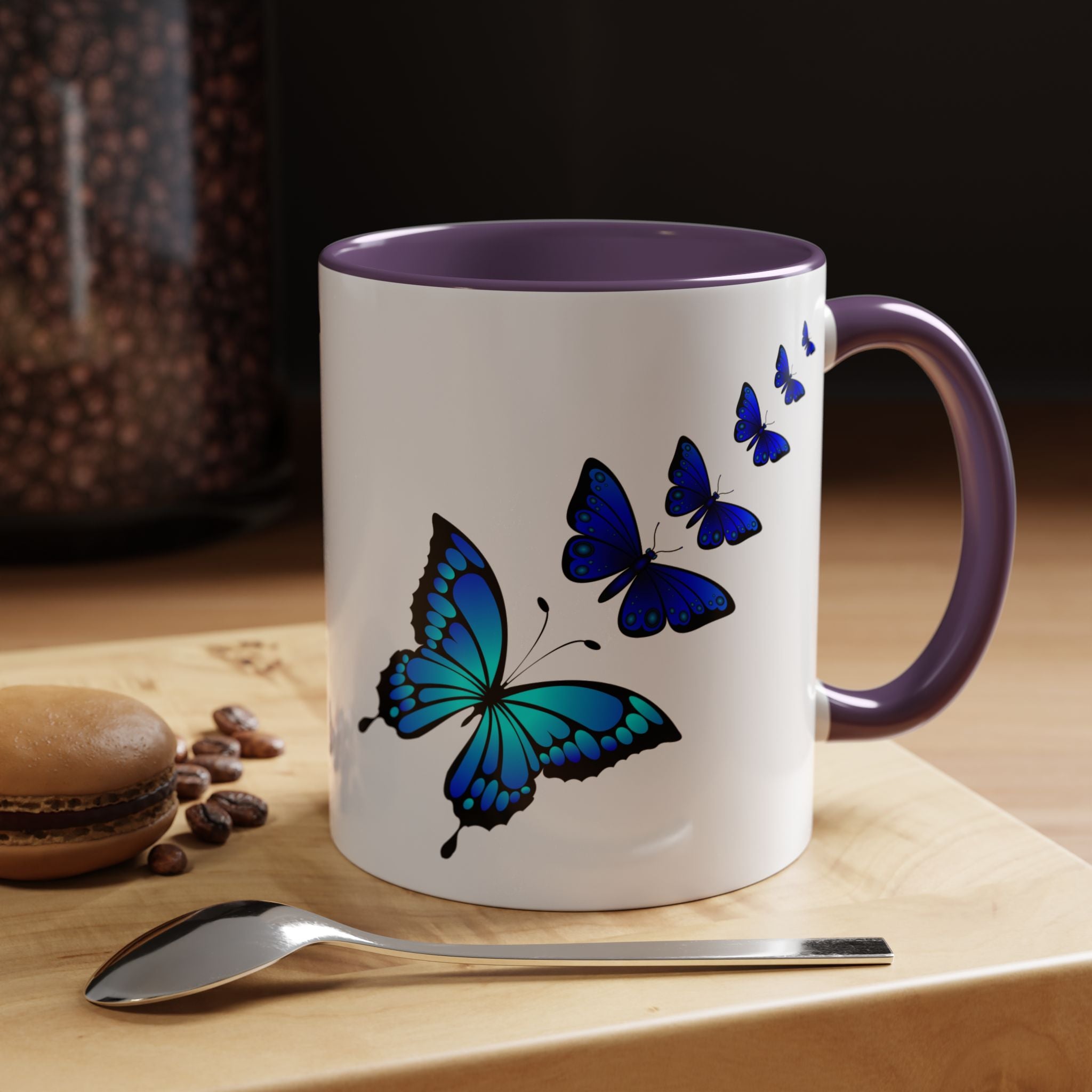 Butterfly Accent Coffee Mug | Colorful Butterfly Design | Perfect Gift for Nature Lovers | Home & Office Decor | 11oz & 15oz