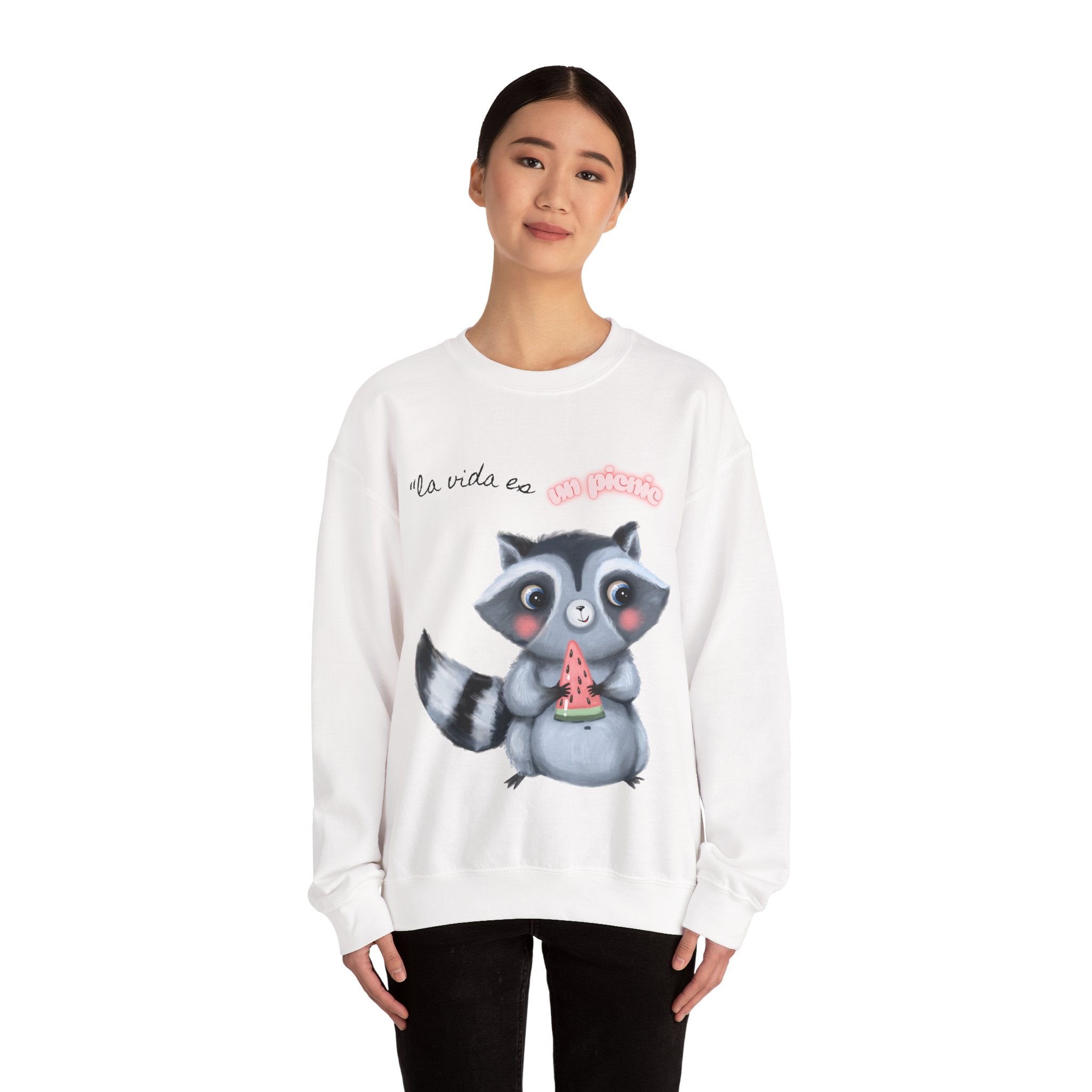 Cute Raccoon Sweatshirt, Cozy Fall Apparel, Gift for Animal Lovers, Cute Crewneck for Kids and Adults, Sweatshirt for Birthdays, Party Wear
