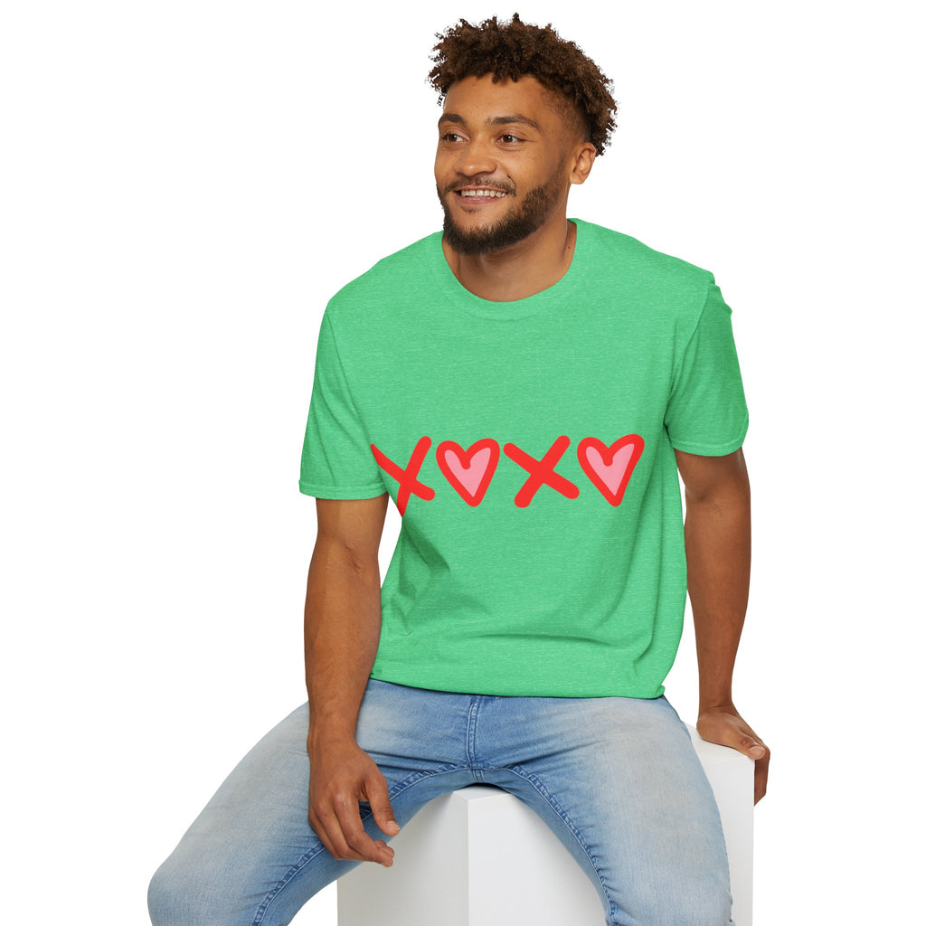 XX Valentine’s Day Tee – Cute Red Heart Hugs & Kisses T-Shirt