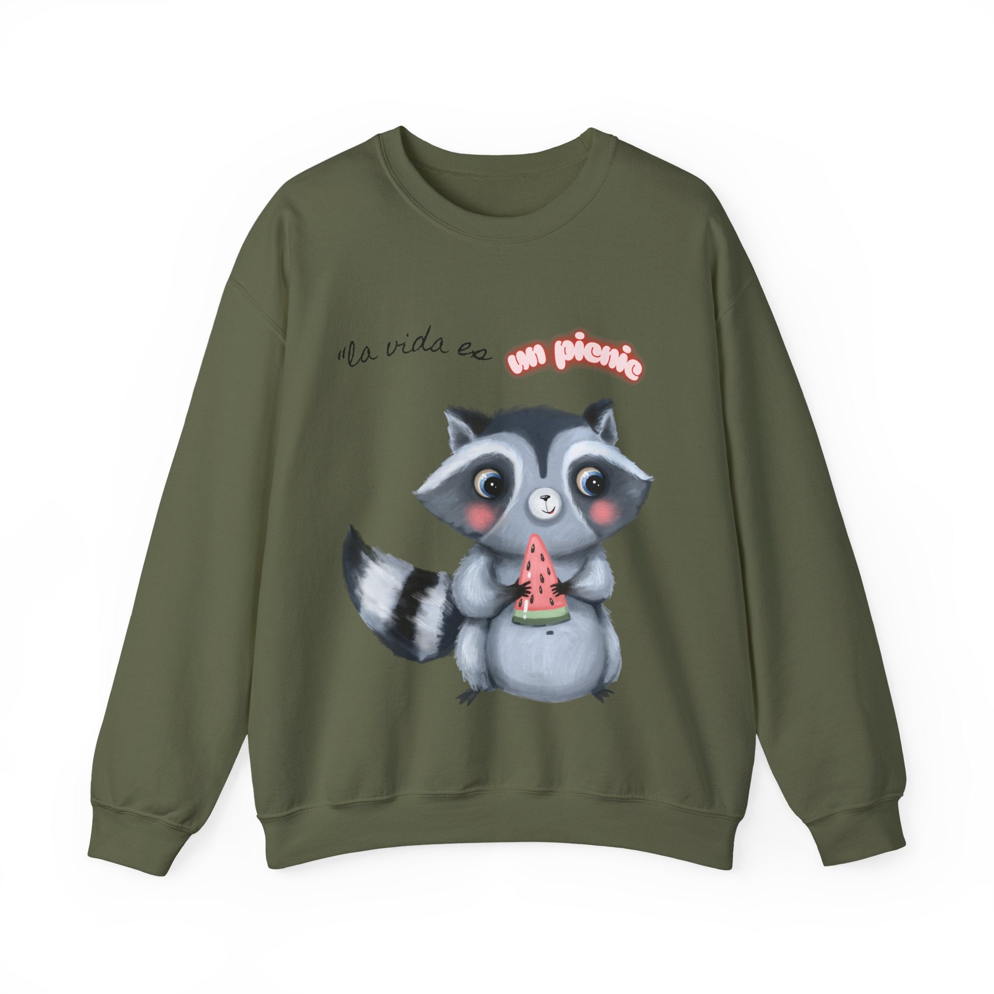 Cute Raccoon Sweatshirt, Cozy Fall Apparel, Gift for Animal Lovers, Cute Crewneck for Kids and Adults, Sweatshirt for Birthdays, Party Wear