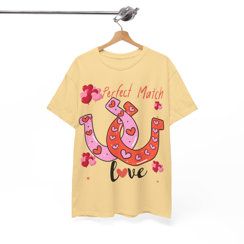 Perfect Match Love T-Shirt — Cute Horseshoe Valentine Tee