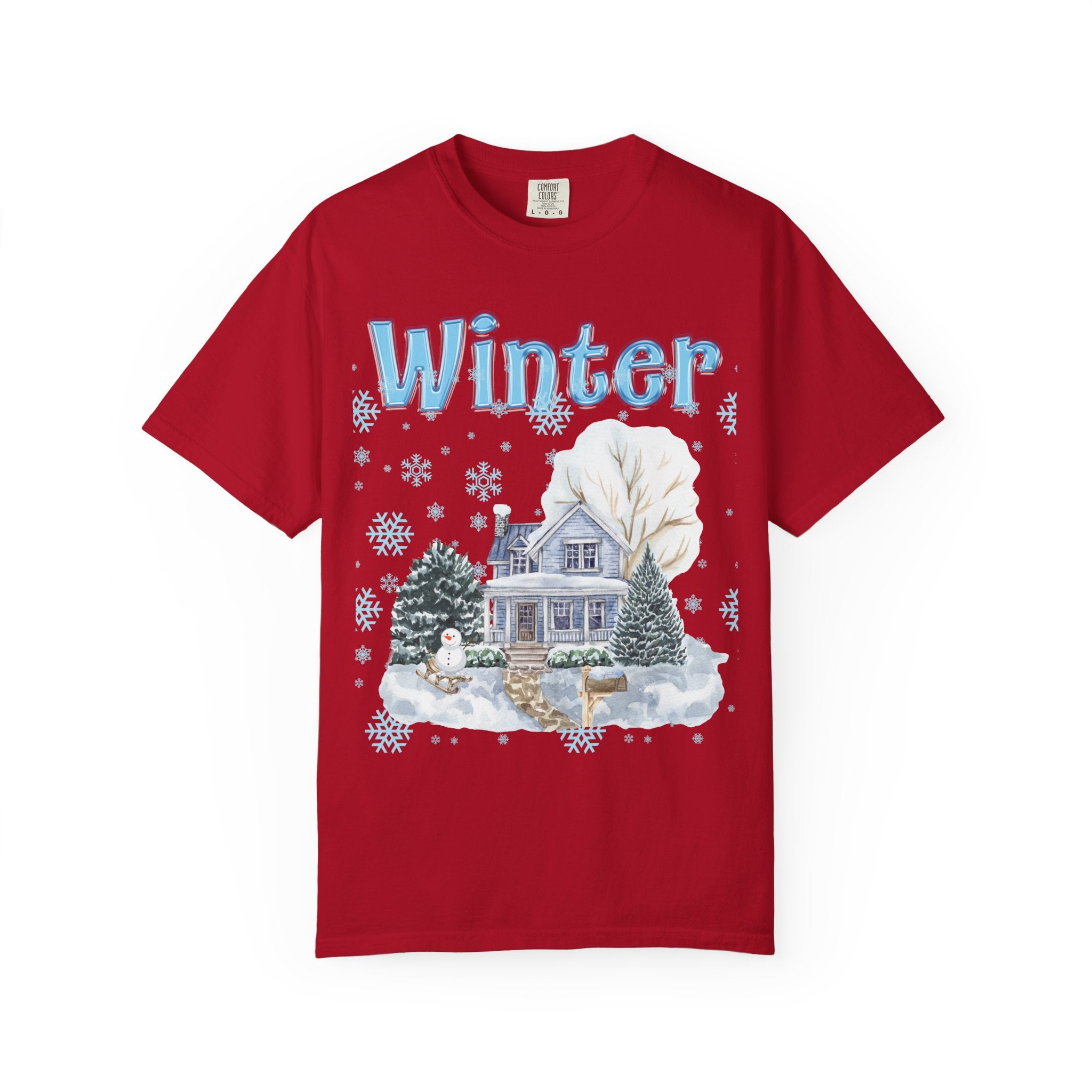 Winter-Themed Unisex Garment-Dyed T-shirt