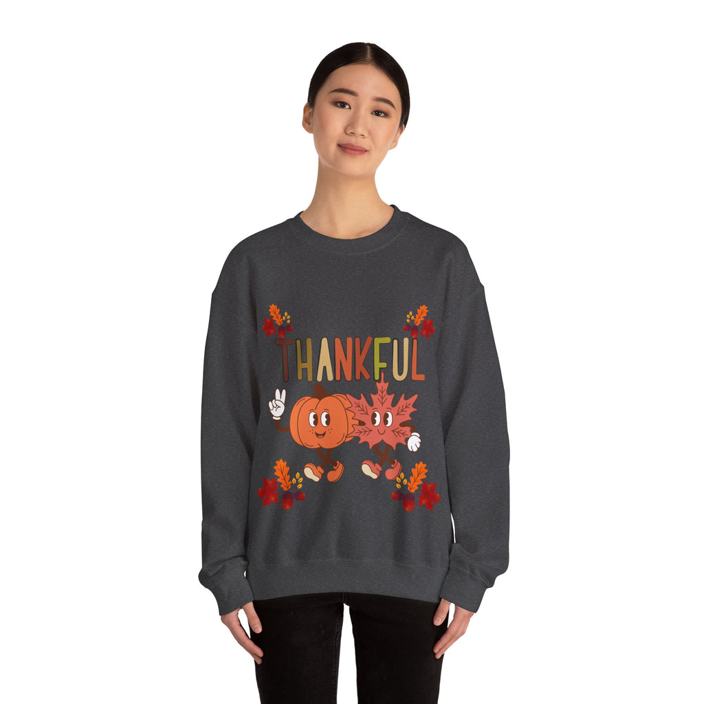 Thankful Autumn Crewneck Sweatshirt, Cozy Fall Sweater, Unisex Sweatshirt, Thanksgiving Gift, Cute Seasonal Apparel