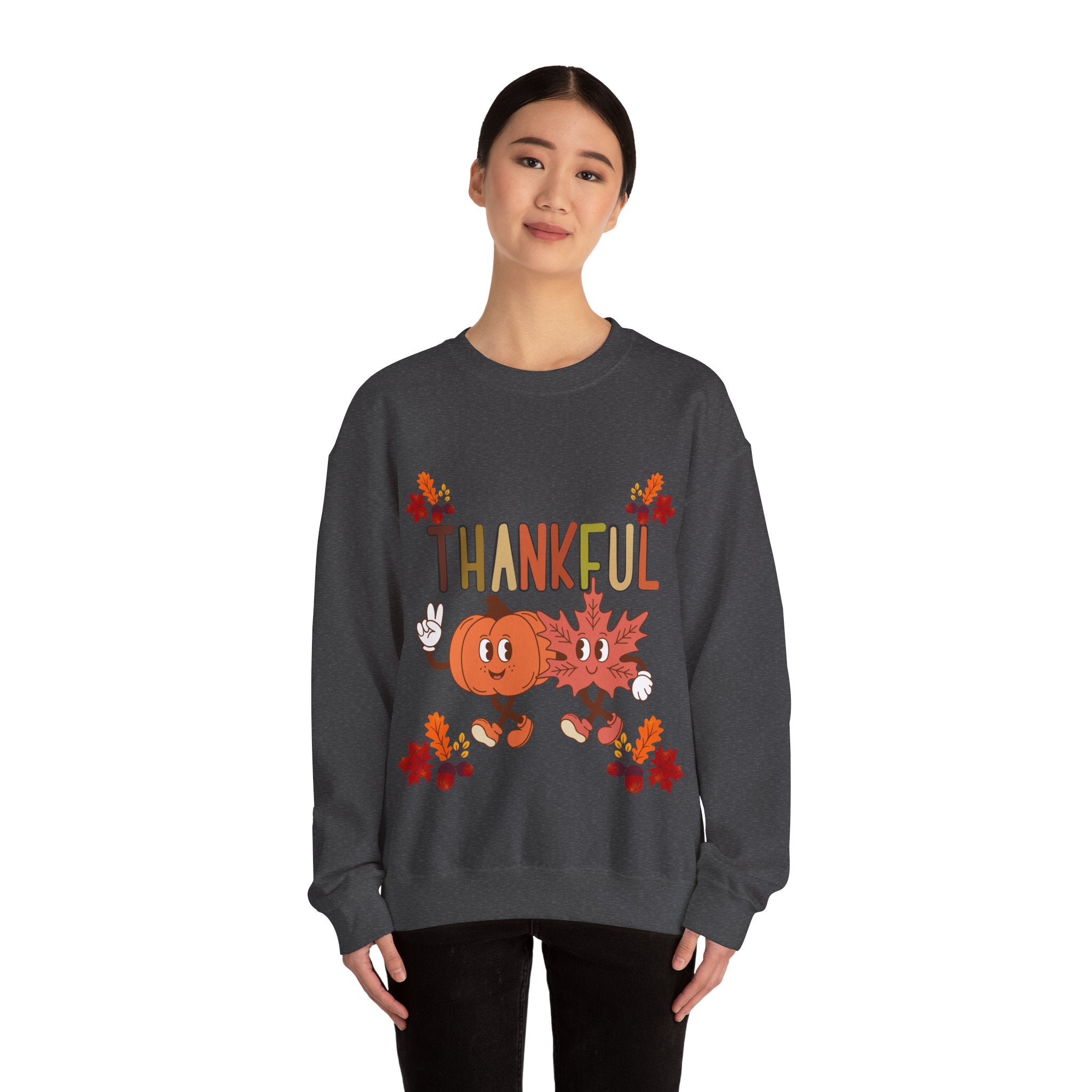 Thankful Autumn Crewneck Sweatshirt, Cozy Fall Sweater, Unisex Sweatshirt, Thanksgiving Gift, Cute Seasonal Apparel