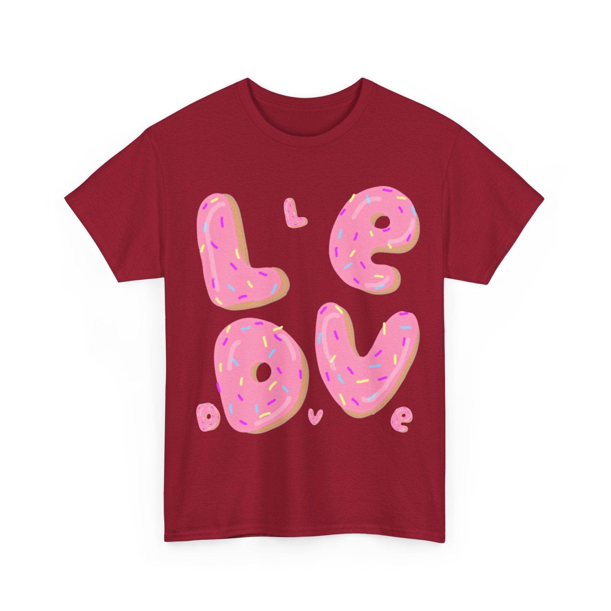 Sweet Love Donut Tee - Unisex Heavy Cotton T-Shirt for Foodies and Fun-Lovers