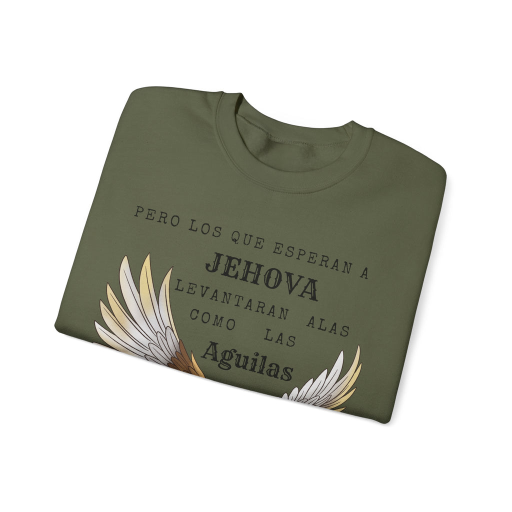 Isaías 40:31 Eagle Sweatshirt — "Pero los que esperan a Jehová" Spanish Christian Crewneck