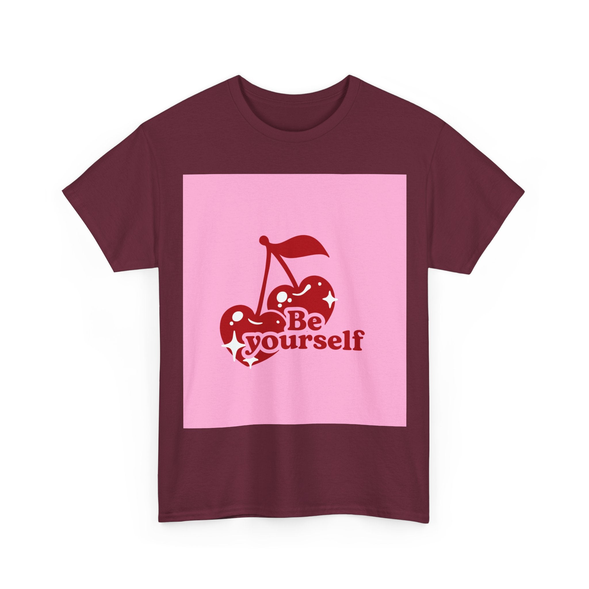 Be Yourself Cherry Graphic Tee, Unisex Cotton T-Shirt, Casual Wear, Gift for Friends, Positive Vibes, Ideal for Summer