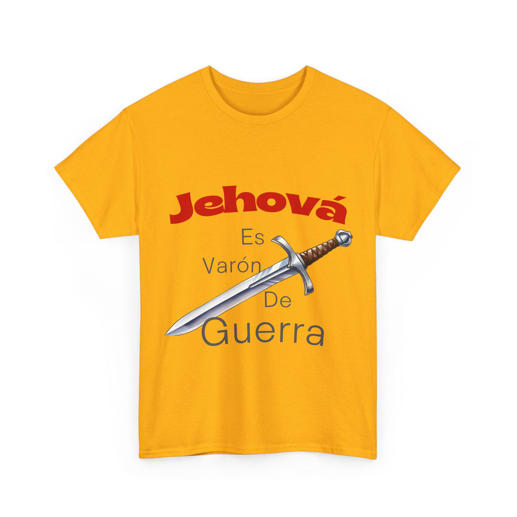 Jehová Es Varón De Guerra T-Shirt — Spanish Christian Sword Design