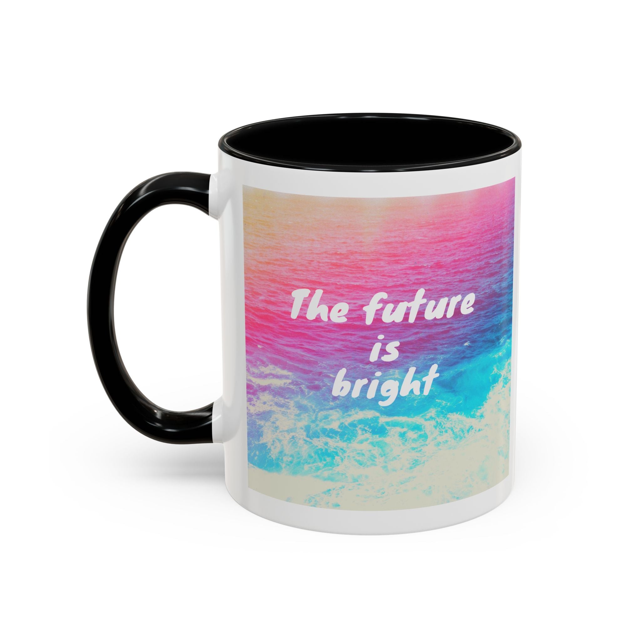 Ocean Background Future Is Bright Accent Coffee Mug (11, 15oz)