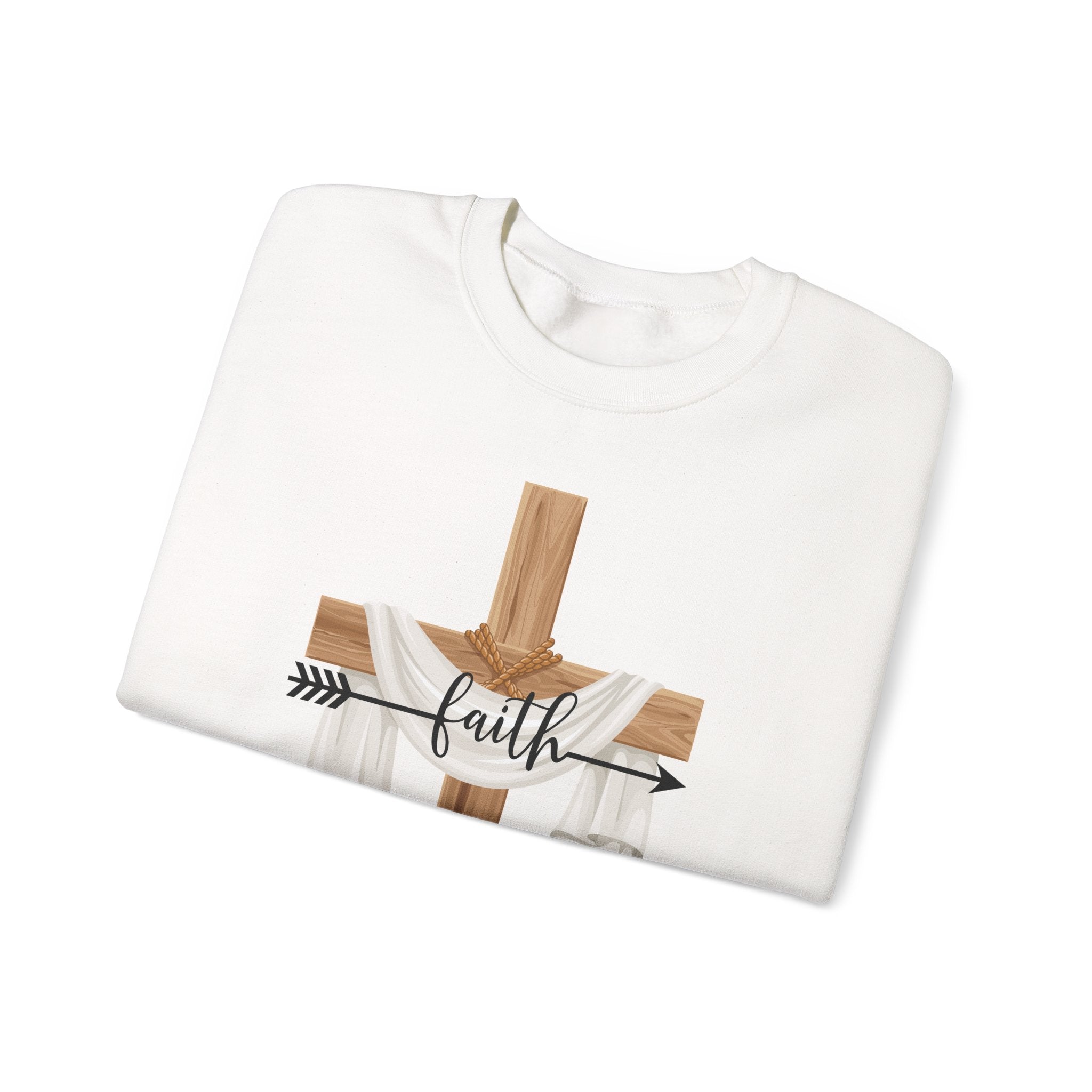 Faith Cross Crewneck Sweatshirt — Easter Lily Christian Pullover