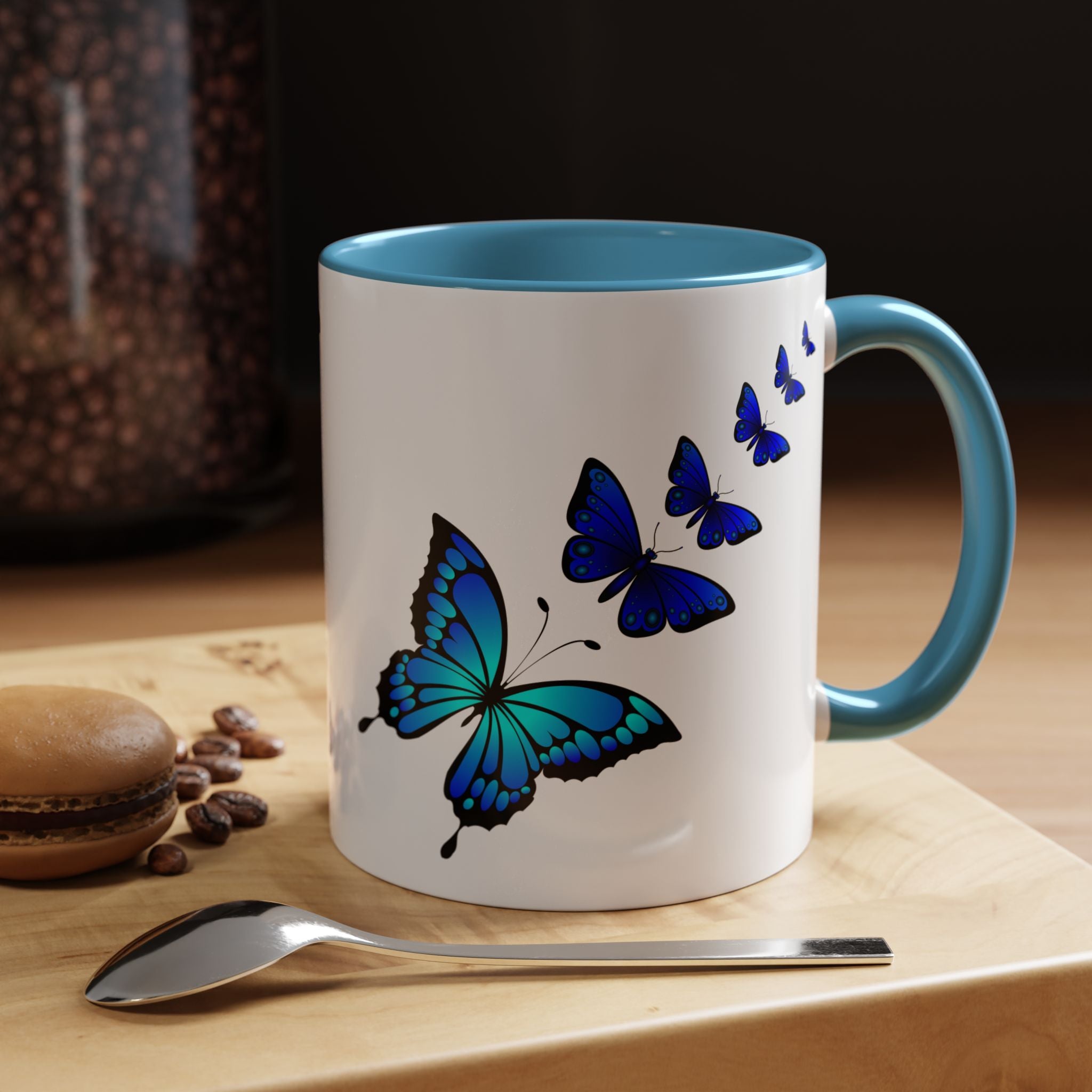 Butterfly Accent Coffee Mug | Colorful Butterfly Design | Perfect Gift for Nature Lovers | Home & Office Decor | 11oz & 15oz