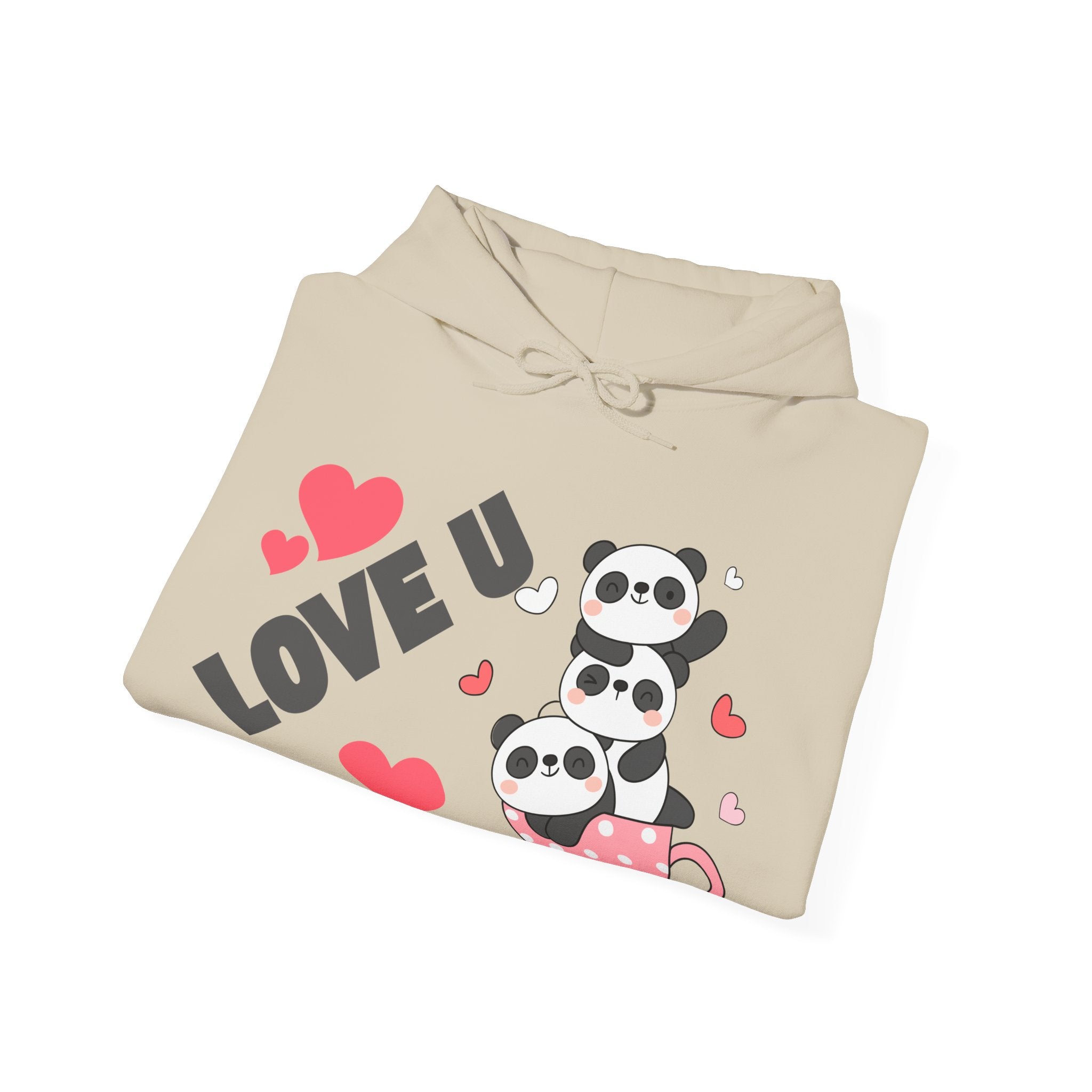 Cute Panda Love Hoodie for Couples, Valentine's Day Gift, Cozy Sweatshirt, Unisex Love Hoodie, Animal Lover Apparel, Cute Sweatshirt
