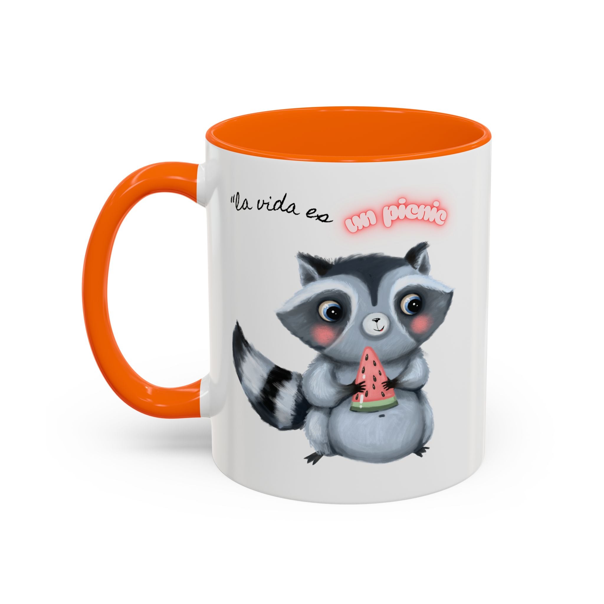 Raccoon-Themed Accent Coffee Mug | Cute Animal Mug for Home, Gift for Coffee Lovers, Nature Lovers, Birthday, Celebrate Life