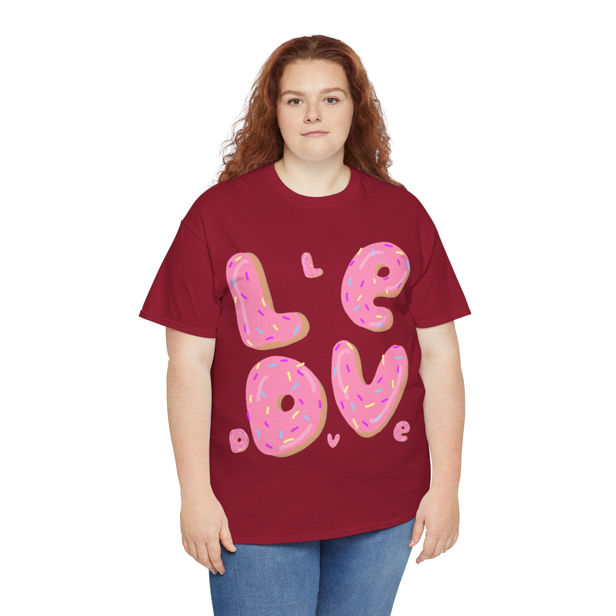 Sweet Love Donut Tee - Unisex Heavy Cotton T-Shirt for Foodies and Fun-Lovers