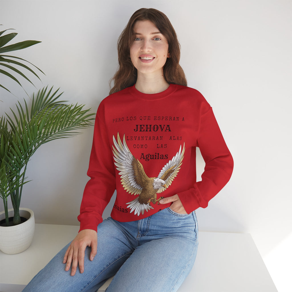 Isaías 40:31 Eagle Sweatshirt — "Pero los que esperan a Jehová" Spanish Christian Crewneck