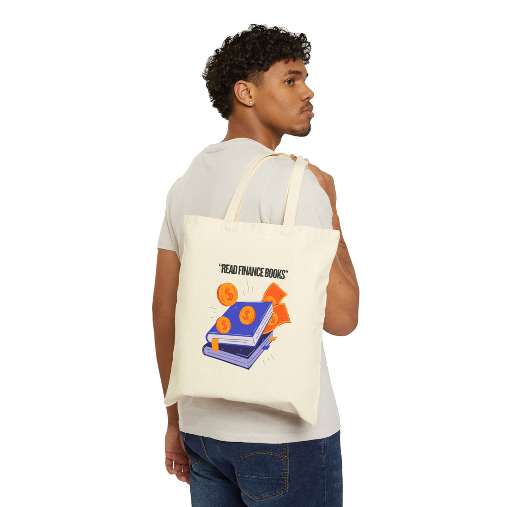 Read Finance Books Tote Bag | Eco-Friendly Cotton Bag for Book Lovers, Book Club Gifts, College Students, Library Use, Everyday Carry