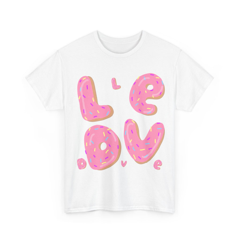 Sweet Love Donut Tee - Unisex Heavy Cotton T-Shirt for Foodies and Fun-Lovers