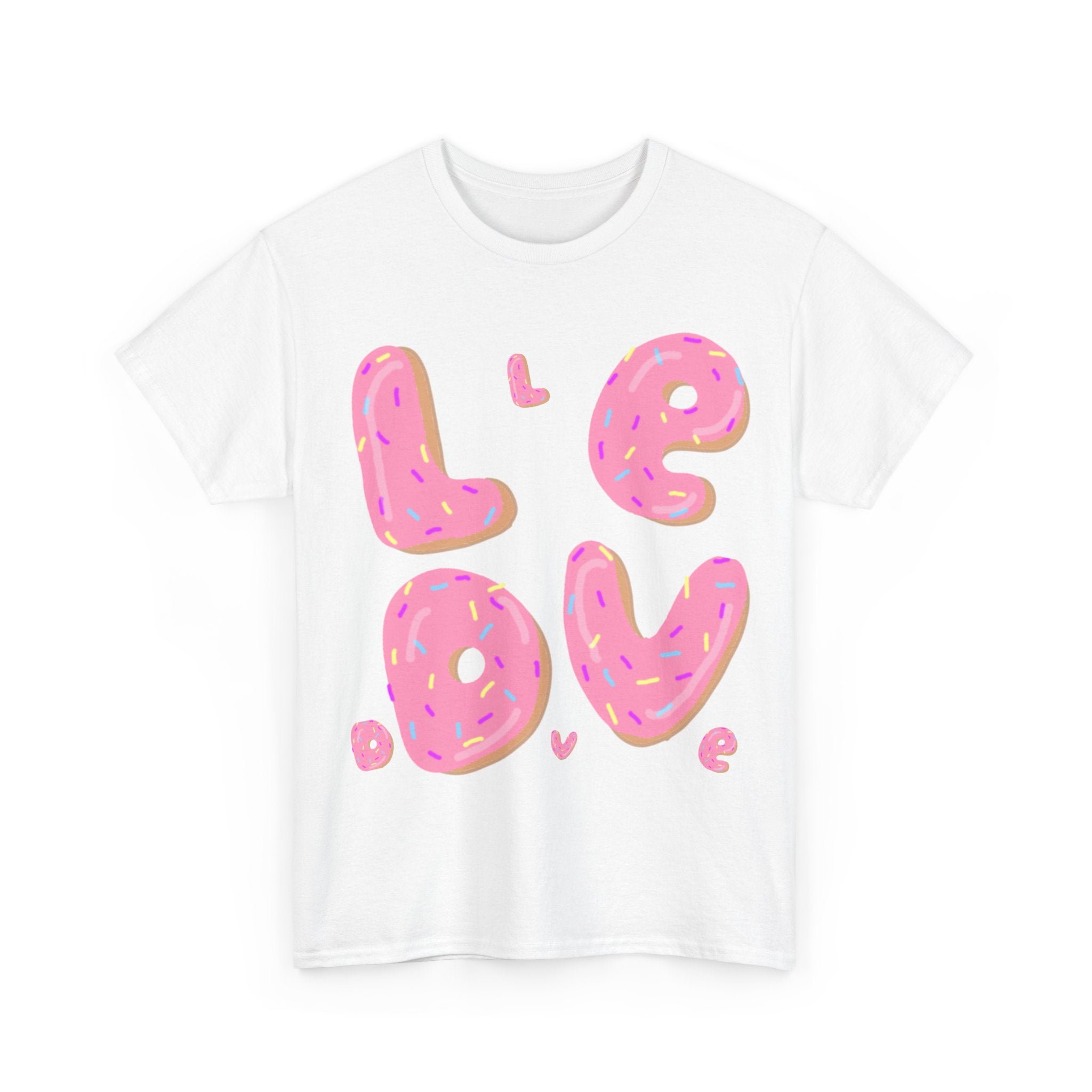 Sweet Love Donut Tee - Unisex Heavy Cotton T-Shirt for Foodies and Fun-Lovers