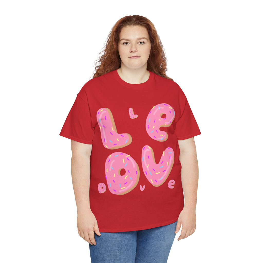 Sweet Love Donut Tee - Unisex Heavy Cotton T-Shirt for Foodies and Fun-Lovers