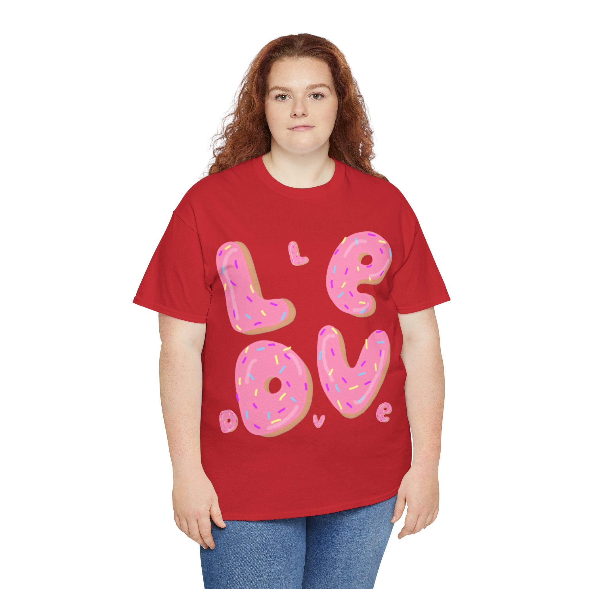 Sweet Love Donut Tee - Unisex Heavy Cotton T-Shirt for Foodies and Fun-Lovers