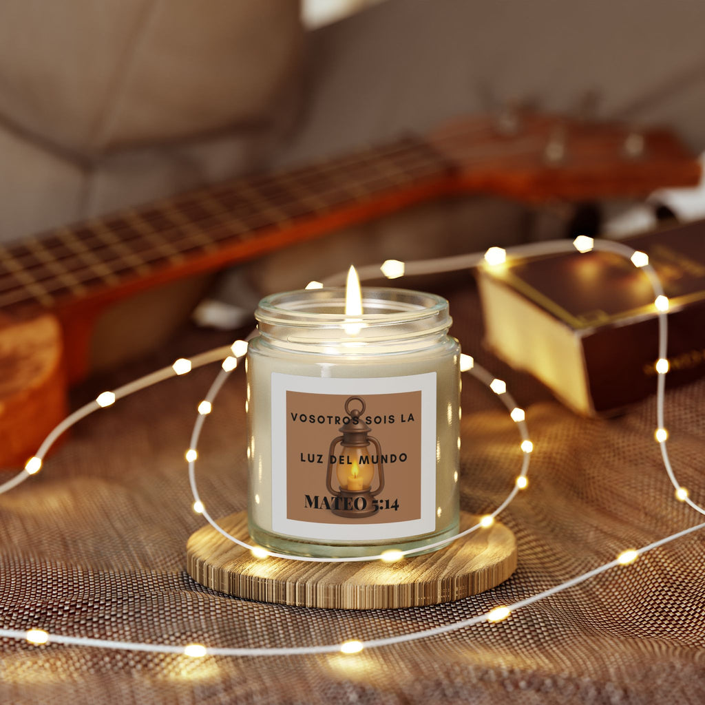 Scented Candle — Coconut Apricot Wax (4oz/9oz) — “Vosotros Sois la Luz del Mundo” Mateo 5:14
