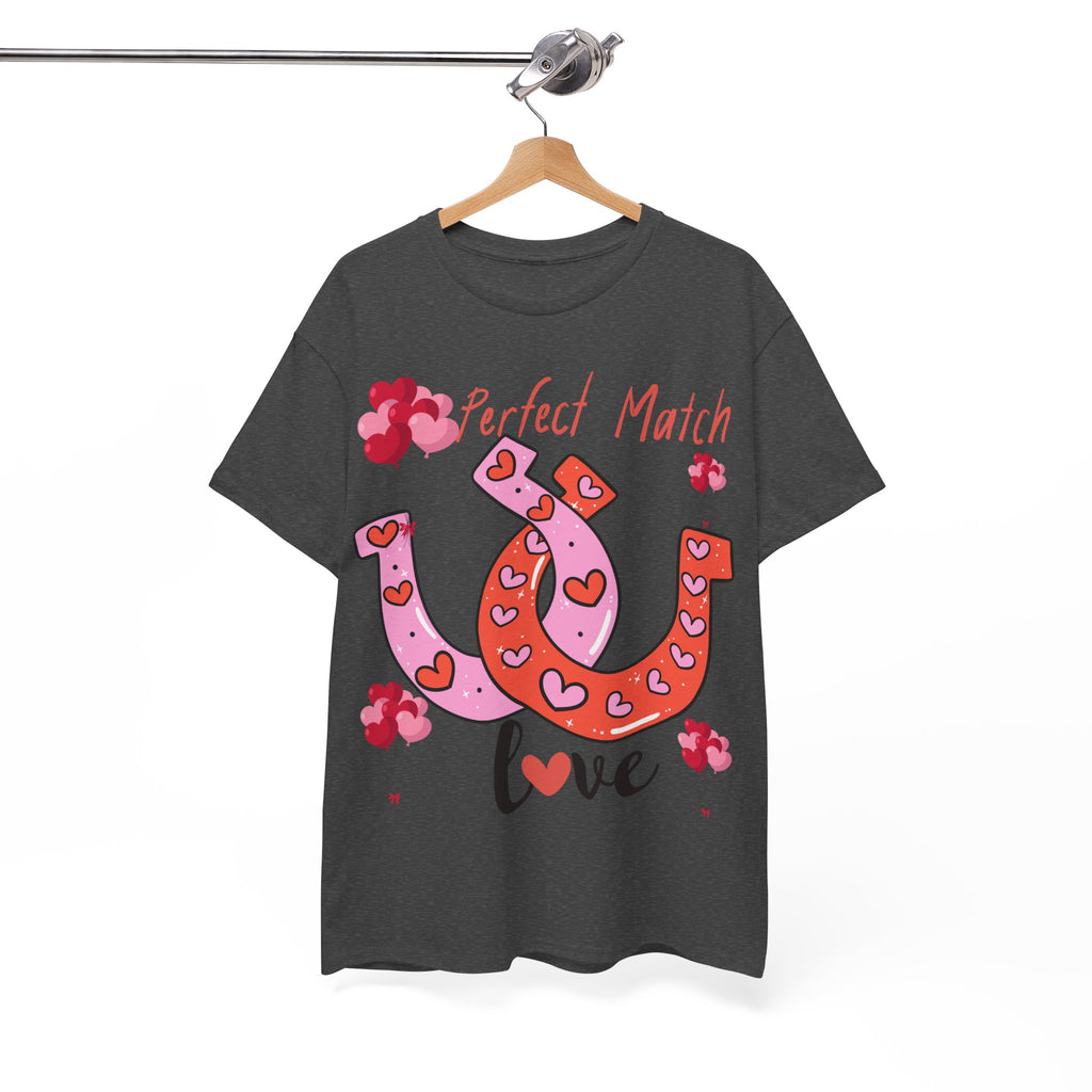 Perfect Match Love T-Shirt — Cute Horseshoe Valentine Tee