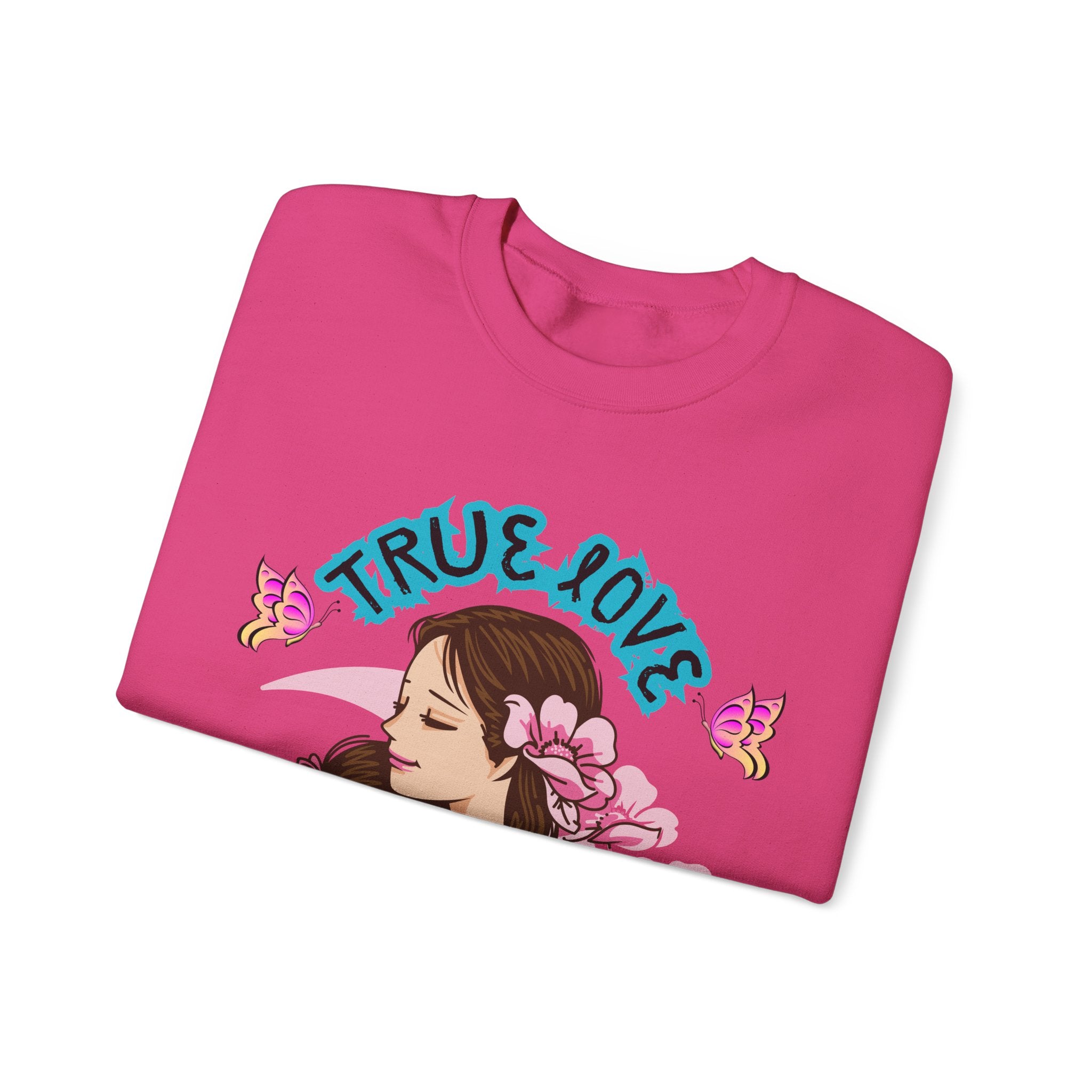 True Love Crewneck Sweatshirt | Family Gift, Mother's Day Apparel, Cozy Sweatshirt, Comfort Wear, Floral Design