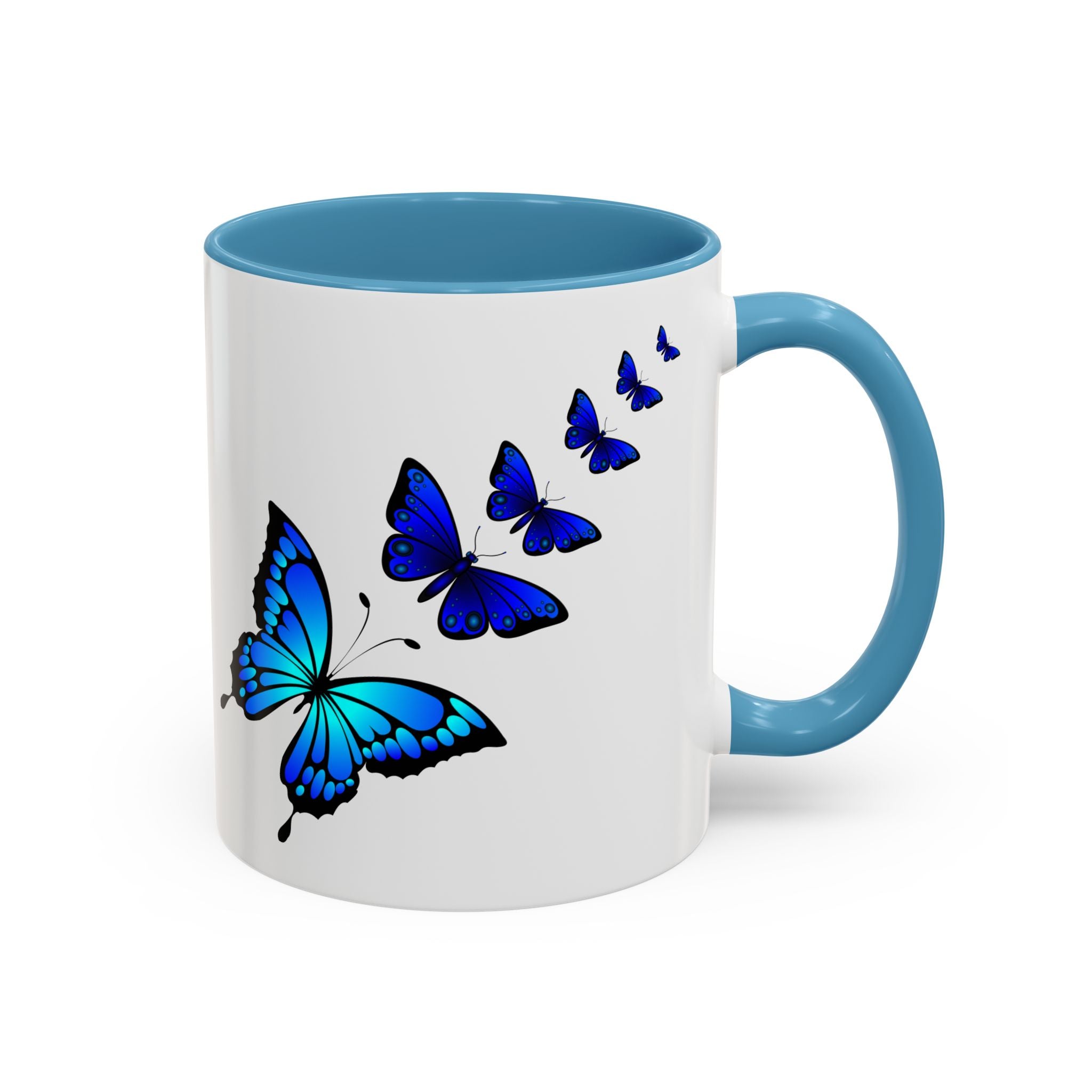 Butterfly Accent Coffee Mug | Colorful Butterfly Design | Perfect Gift for Nature Lovers | Home & Office Decor | 11oz & 15oz
