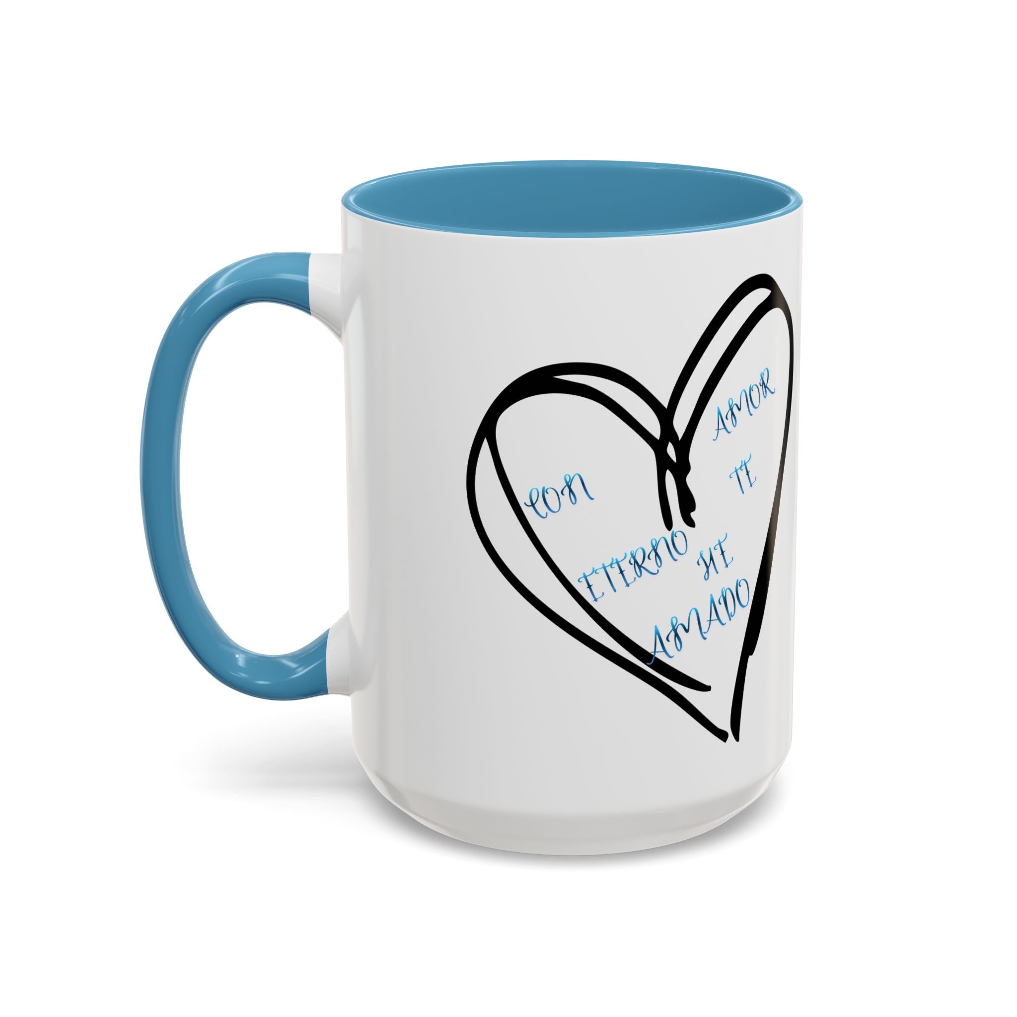 Coffee Mug - Hand-Drawn Heart with Spanish 'Por Amor Te He Amado' Accent