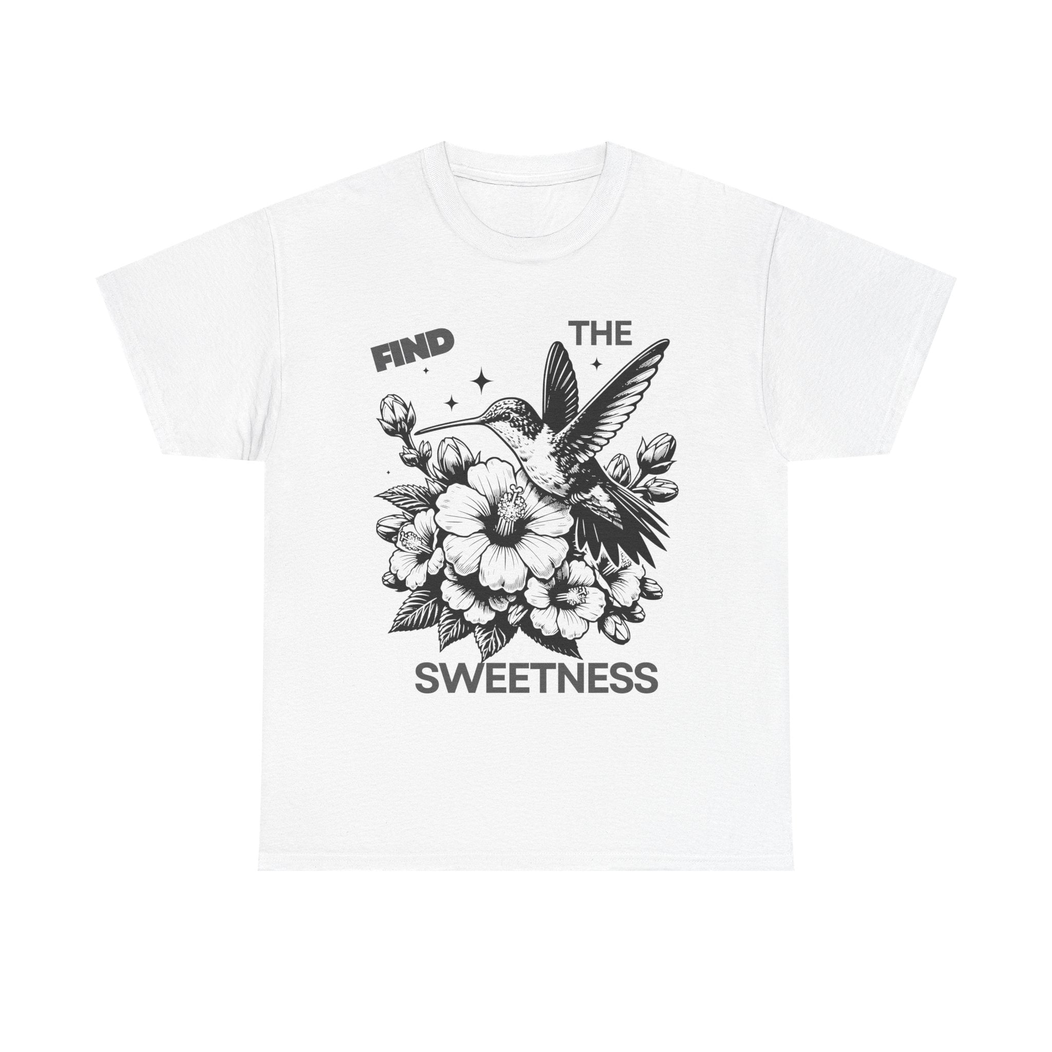 Find The Sweetness Tee — Floral Hummingbird Graphic T-Shirt