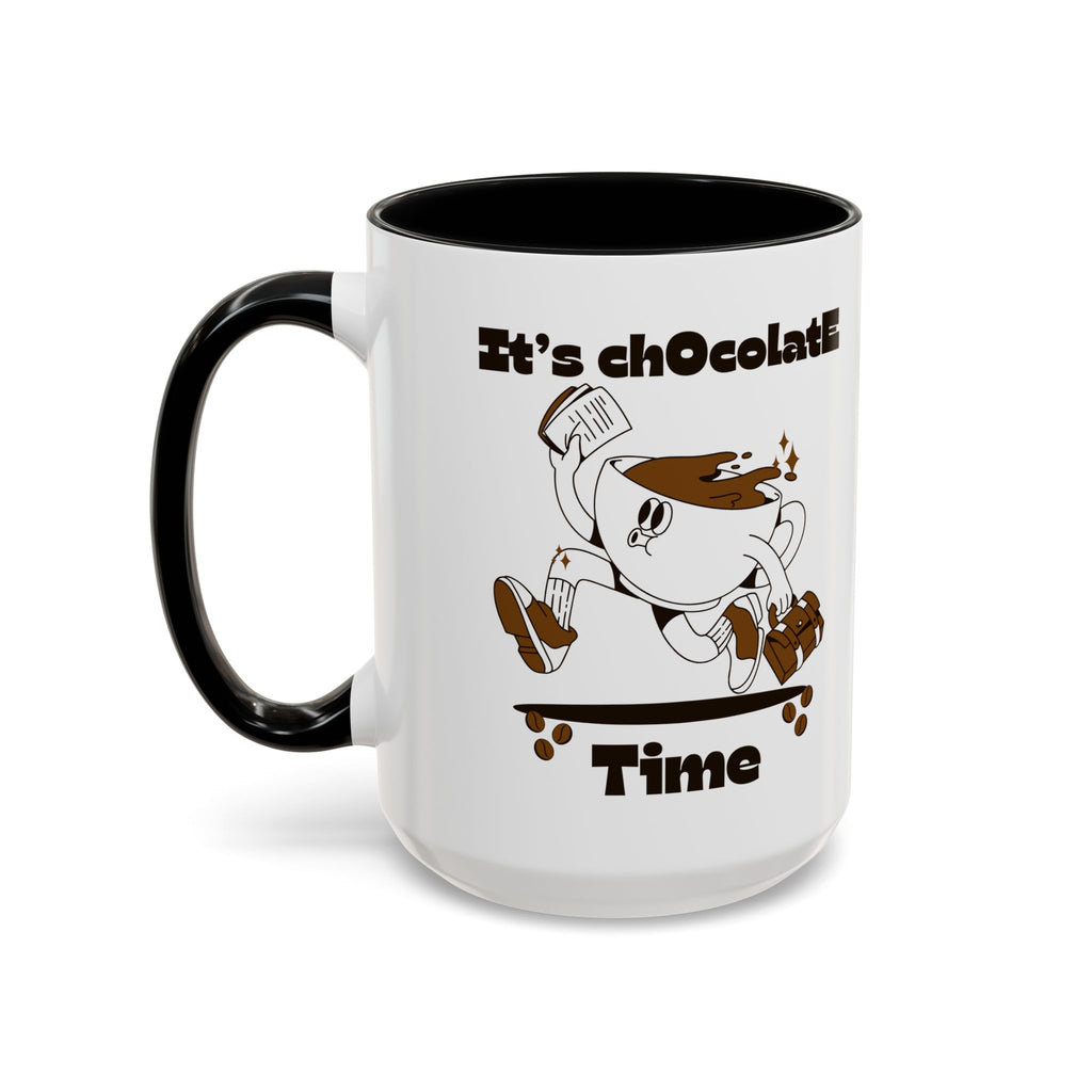 Chocolate Time Coffee Mug, Skateboard Mug, Gift for Coffee Lovers, Fun Mug for Hot Cocoa, Unique Mug for Birthdays, Cute Kitchen Decor